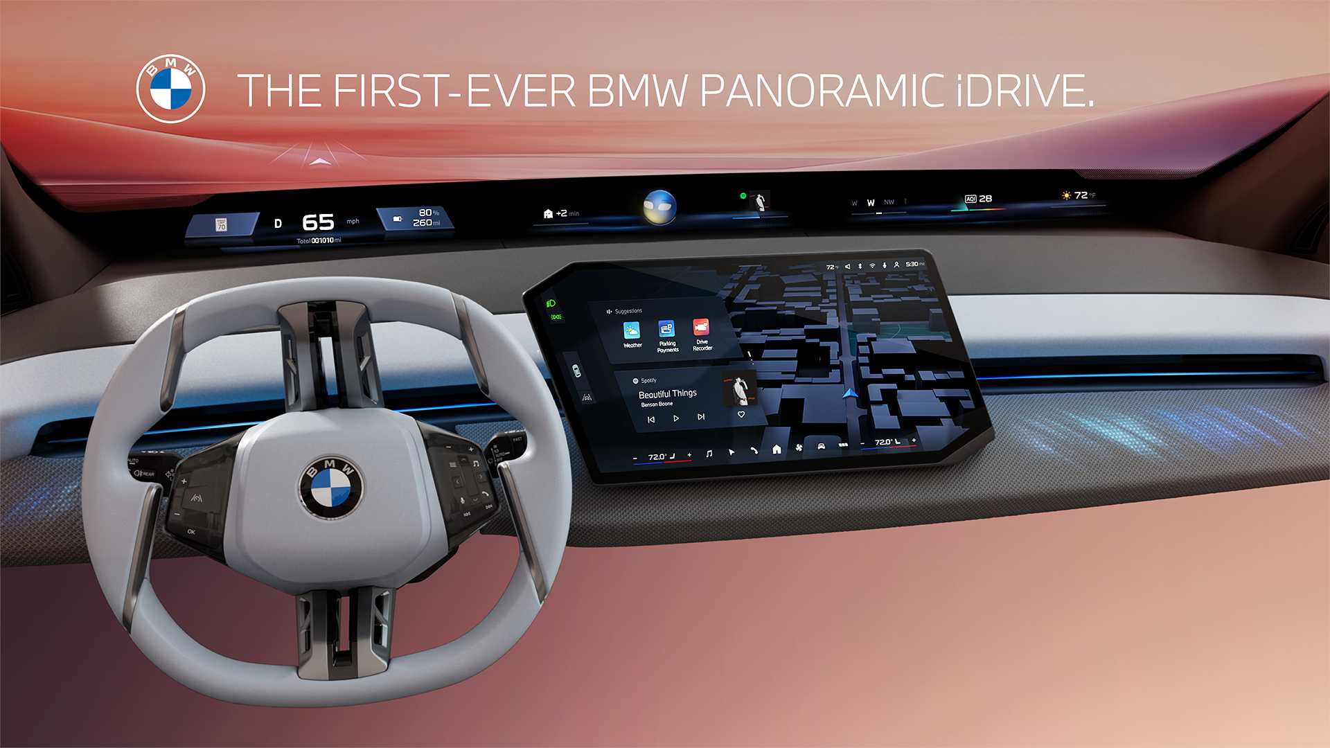 BMW Panoramic iDrive display and operating concept press photo