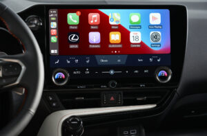 Toyota Apple CarPlay integration on infotainment screen press photo