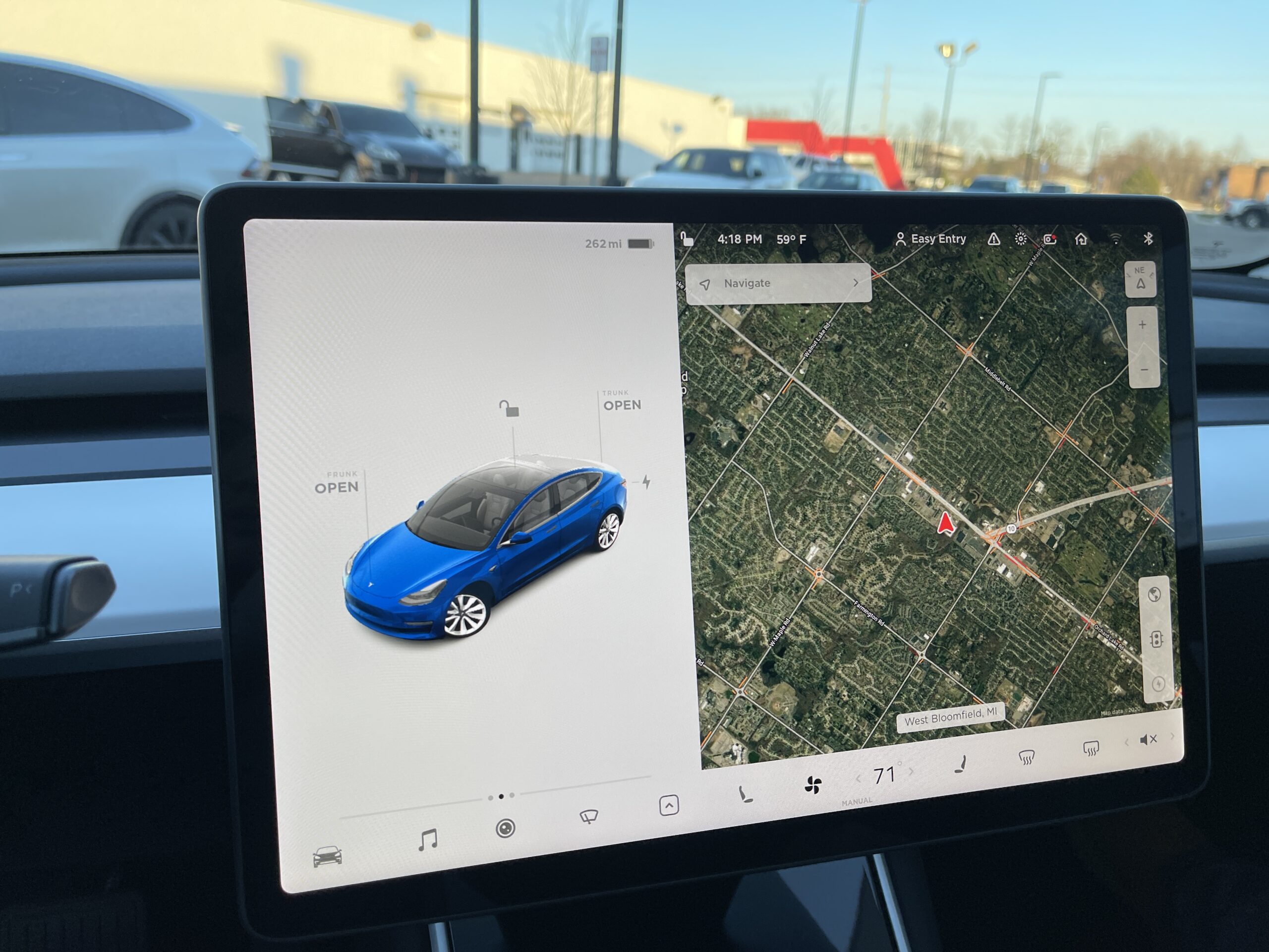 Tesla Model 3 central touchscreen and telematics interface