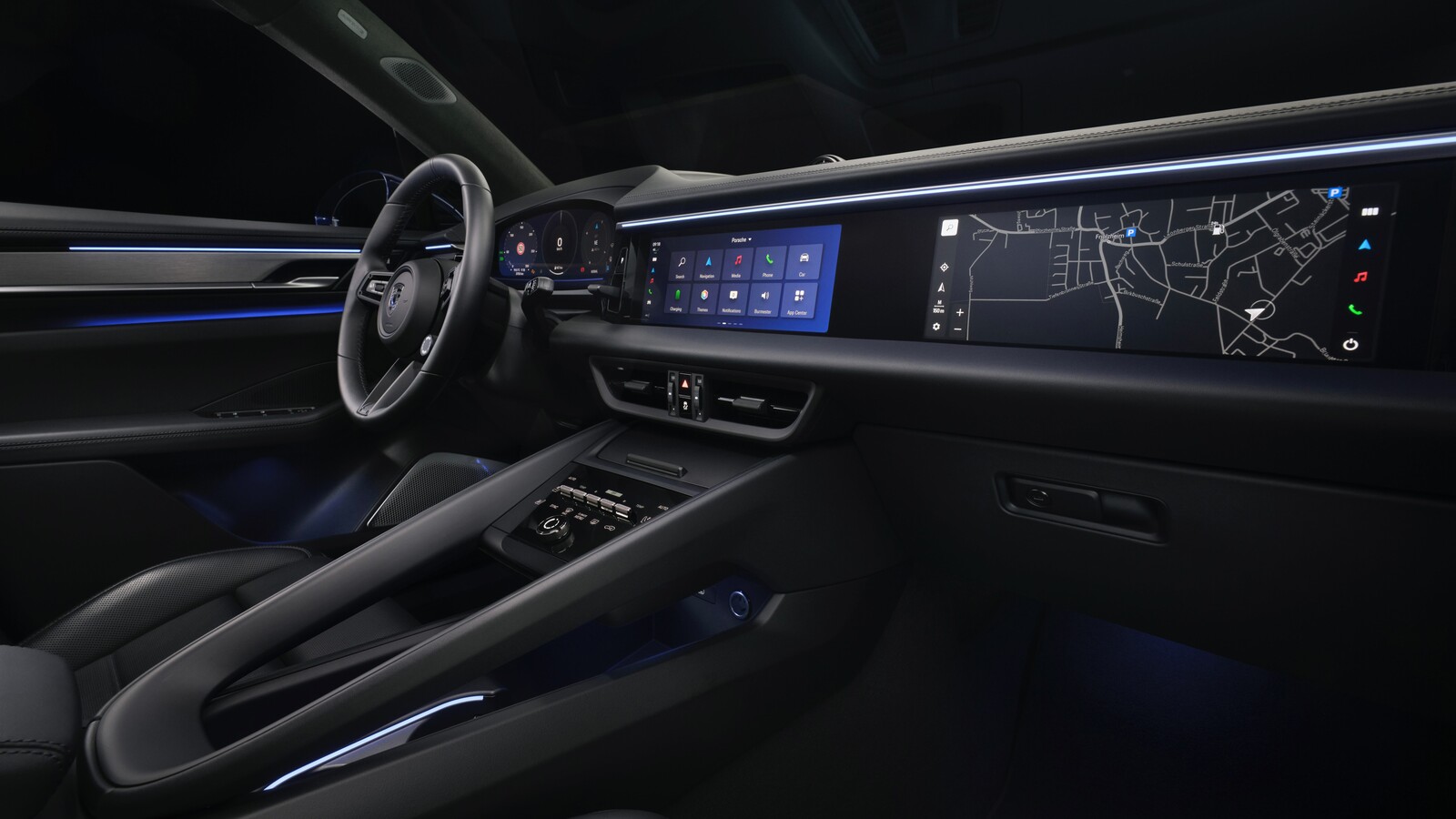 Porsche Macan Electric UK front three-quarter official image
