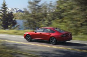 2026 Honda Accord Sport-L Hybrid press photo, front three-quarter view