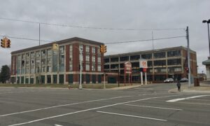 Ford Highland Park manufacturing plant in Highland Park Michigan representing US auto manufacturing