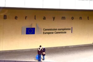 Berlaymont building Brussels European Commission headquarters where EU 2035 ICE ban was replaced with 90 per cent CO2 target