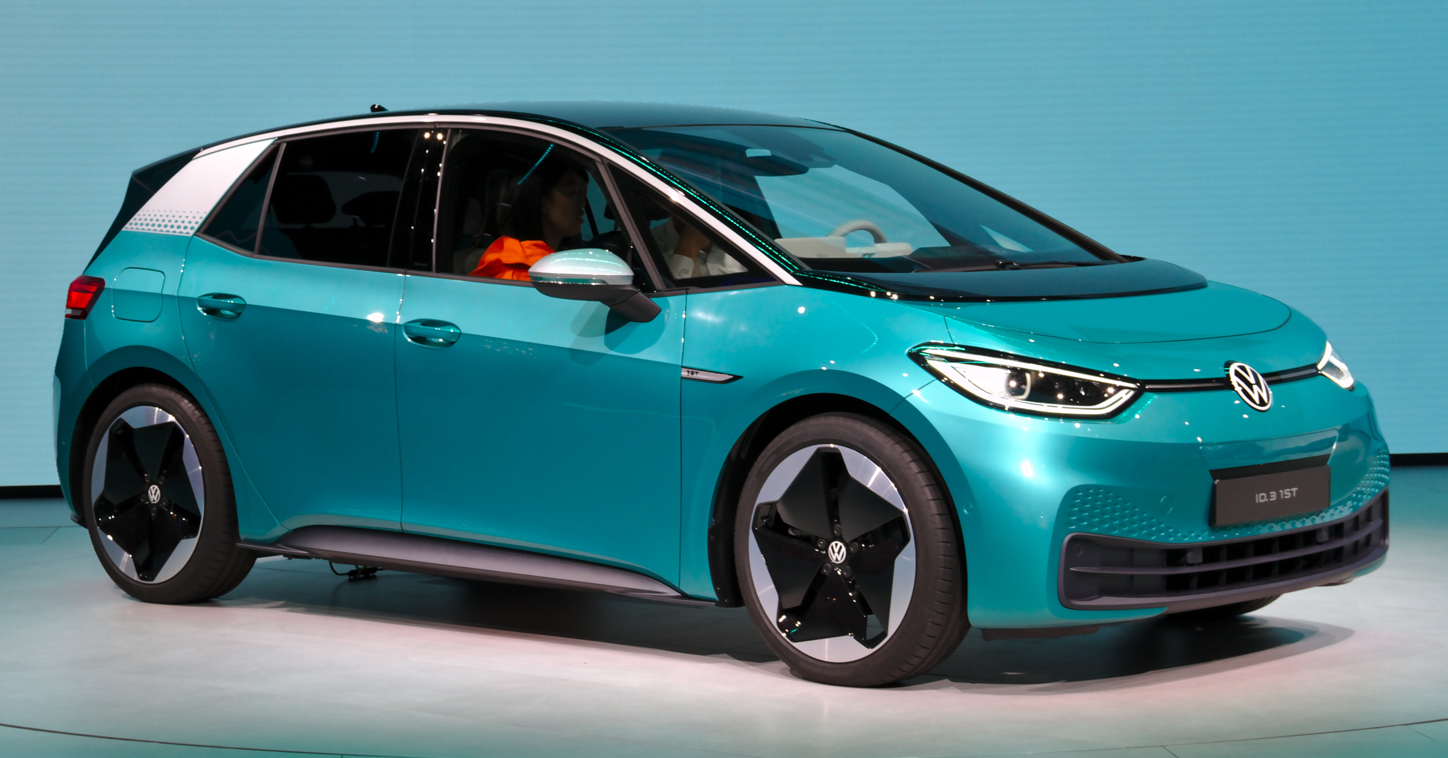 Volkswagen ID.3 electric car at IAA 2019, symbol of VW EV transition under EU 2035 framework