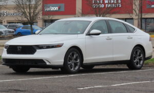 2024 Honda Accord EX sedan in silver photographed from the front left