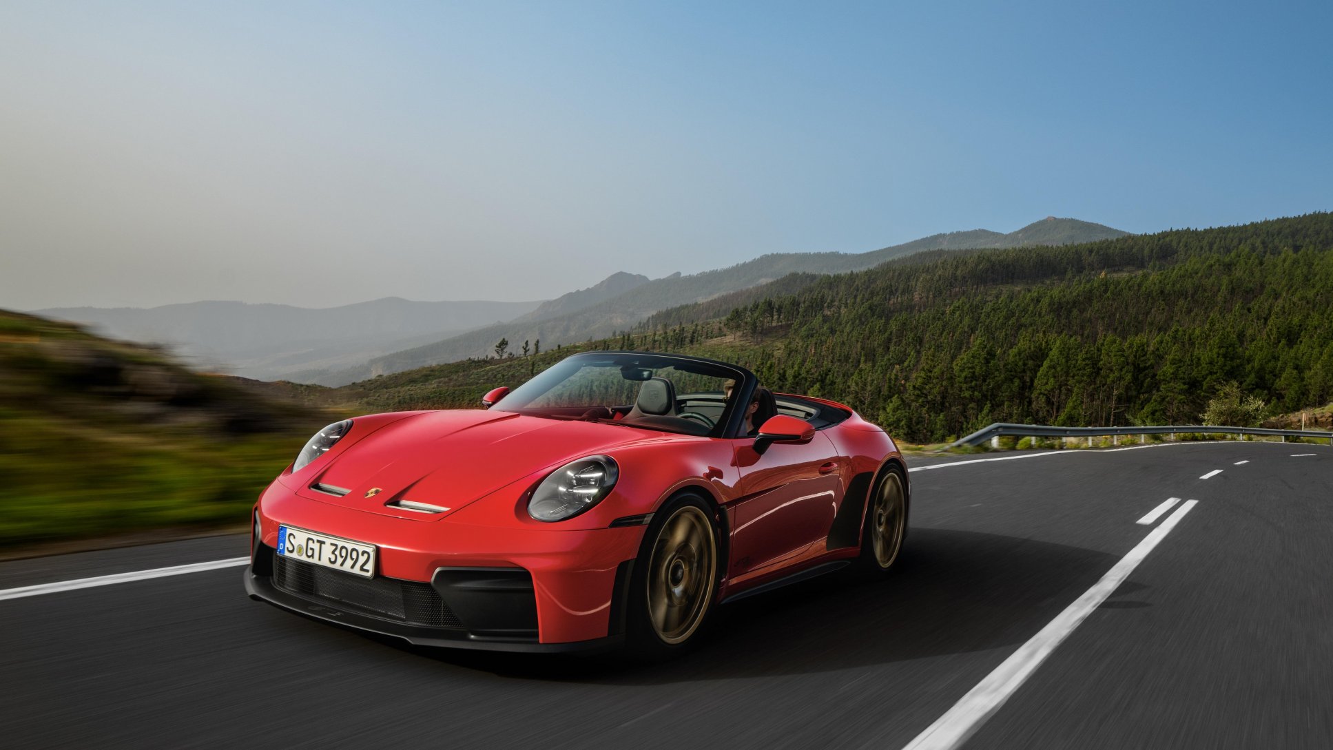 Porsche 911 front three-quarter view in studio