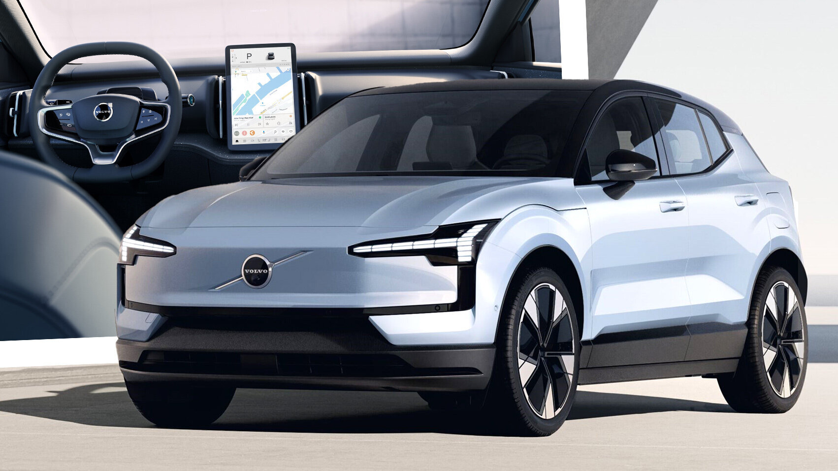 Volvo EX30 small electric SUV rear three quarter
