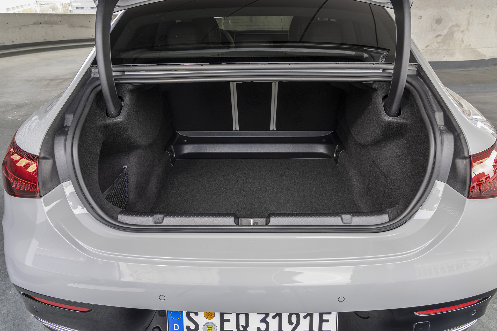 Mercedes-EQ EQE boot space, part of the running-cost picture for a director choosing salary sacrifice or company purchase
