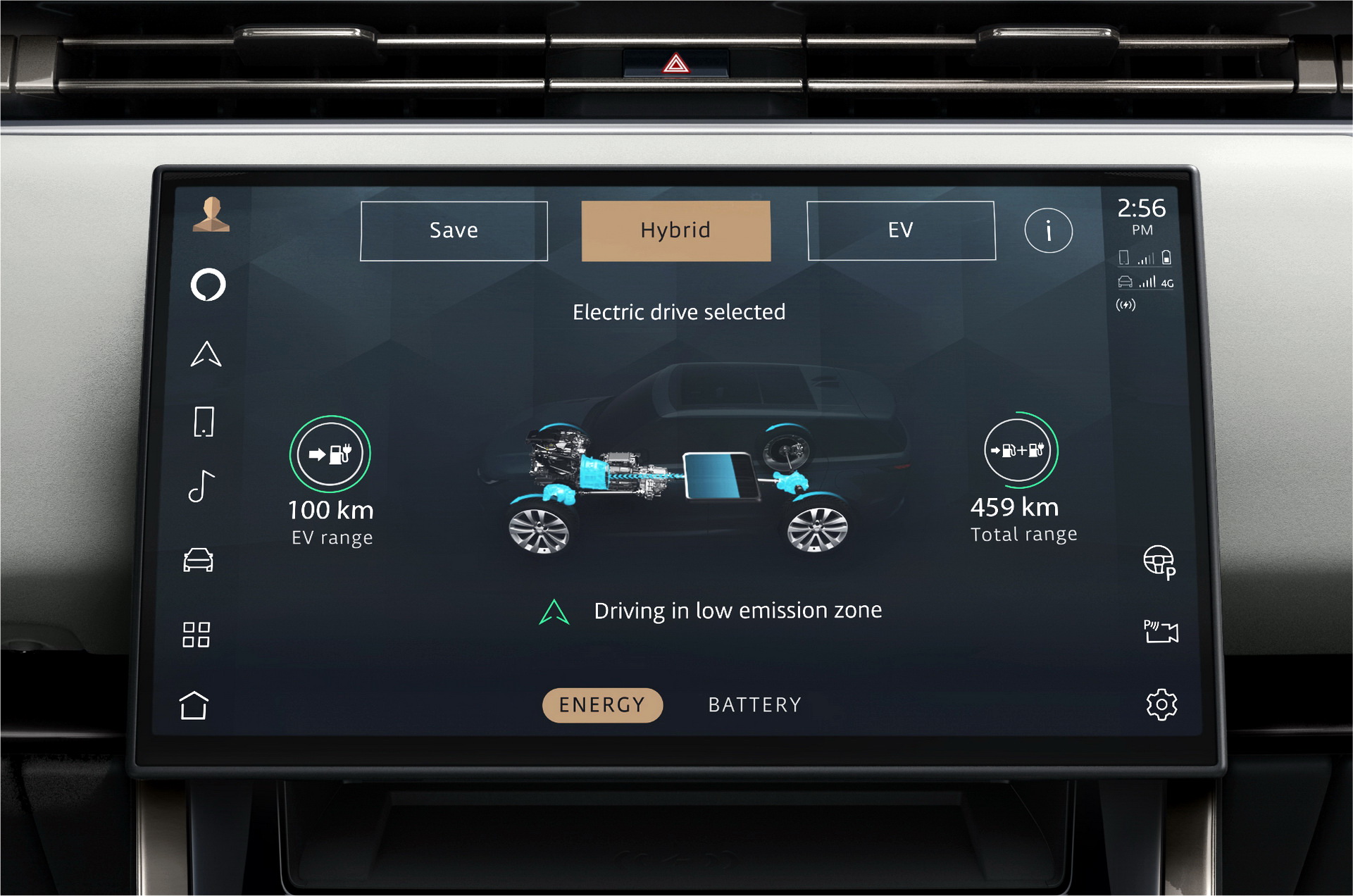 Premium car infotainment display, one of the systems a replacement coded key is paired with at the dealer
