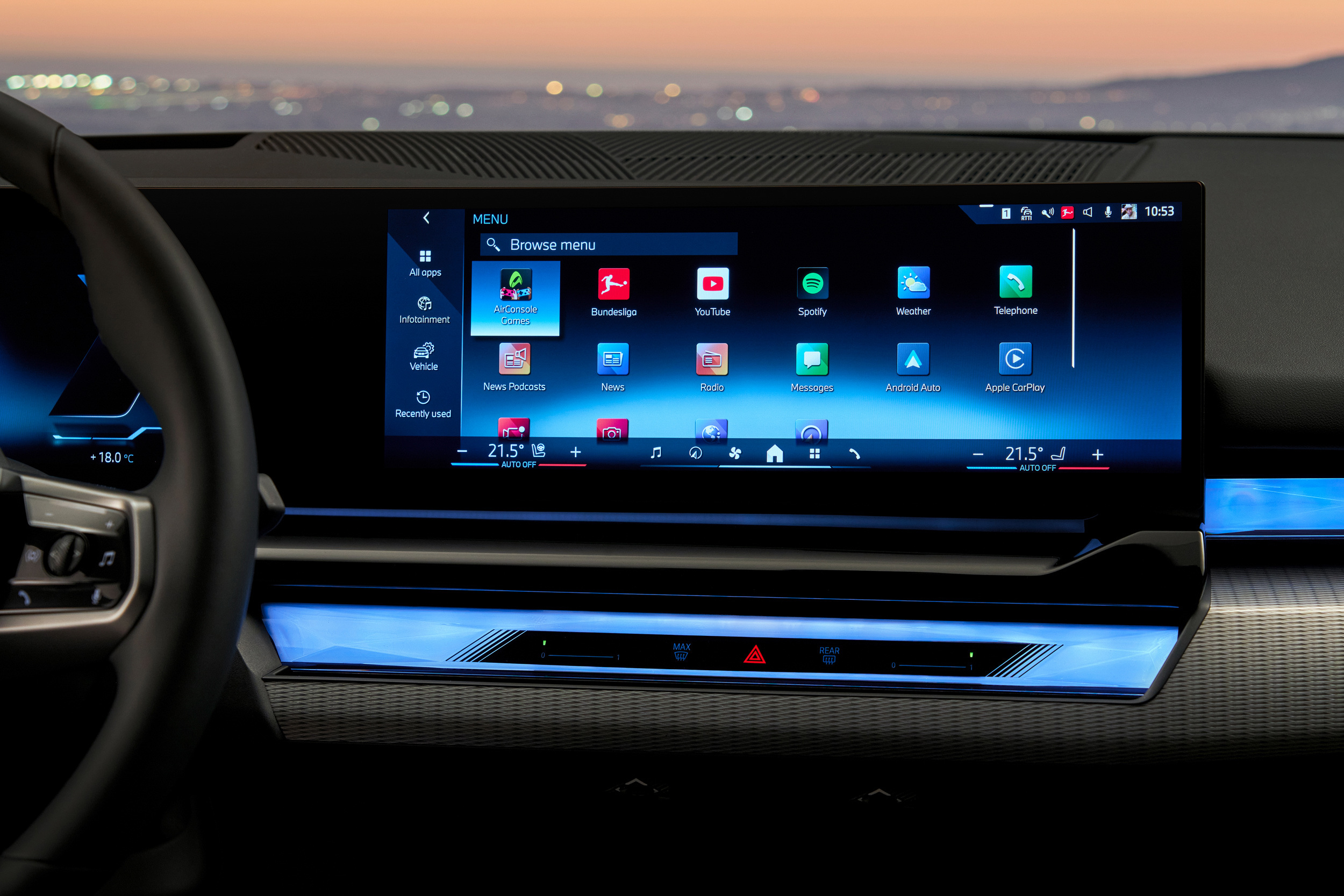 BMW infotainment screen in a premium used car interior