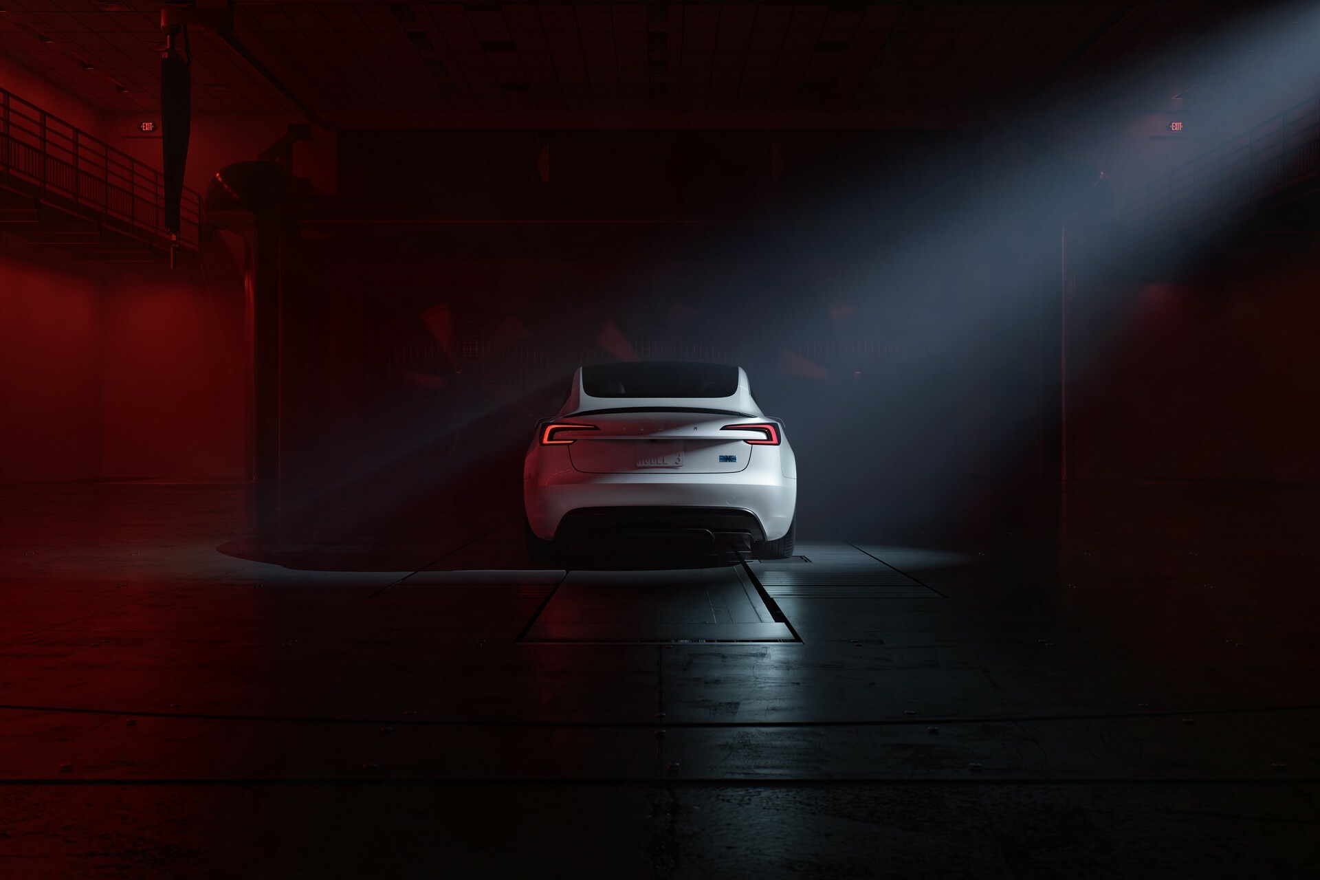 Tesla Model 3 used rear view with full-width tail lights
