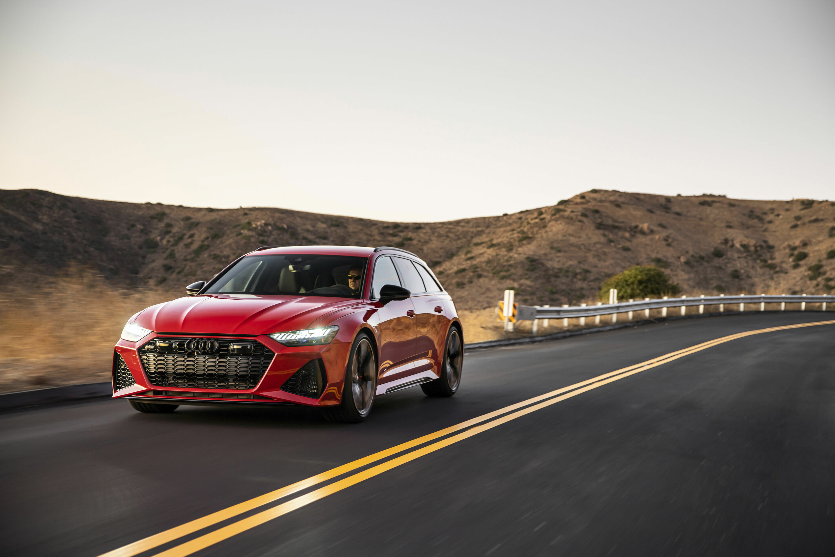 Audi RS6 C8 used Avant front driving on open road