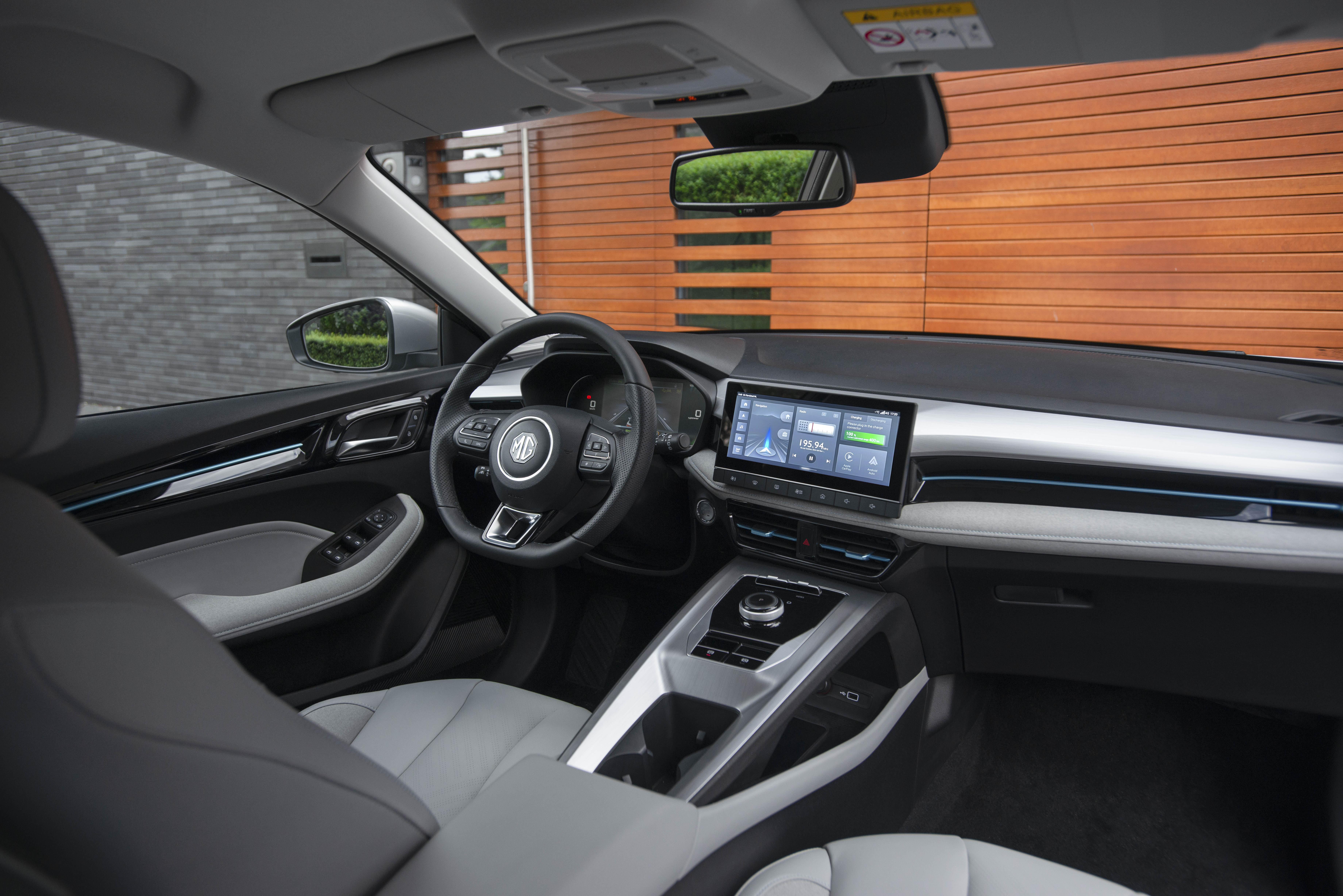 MG5 EV interior and touchscreen, the cabin of a salary sacrifice electric estate
