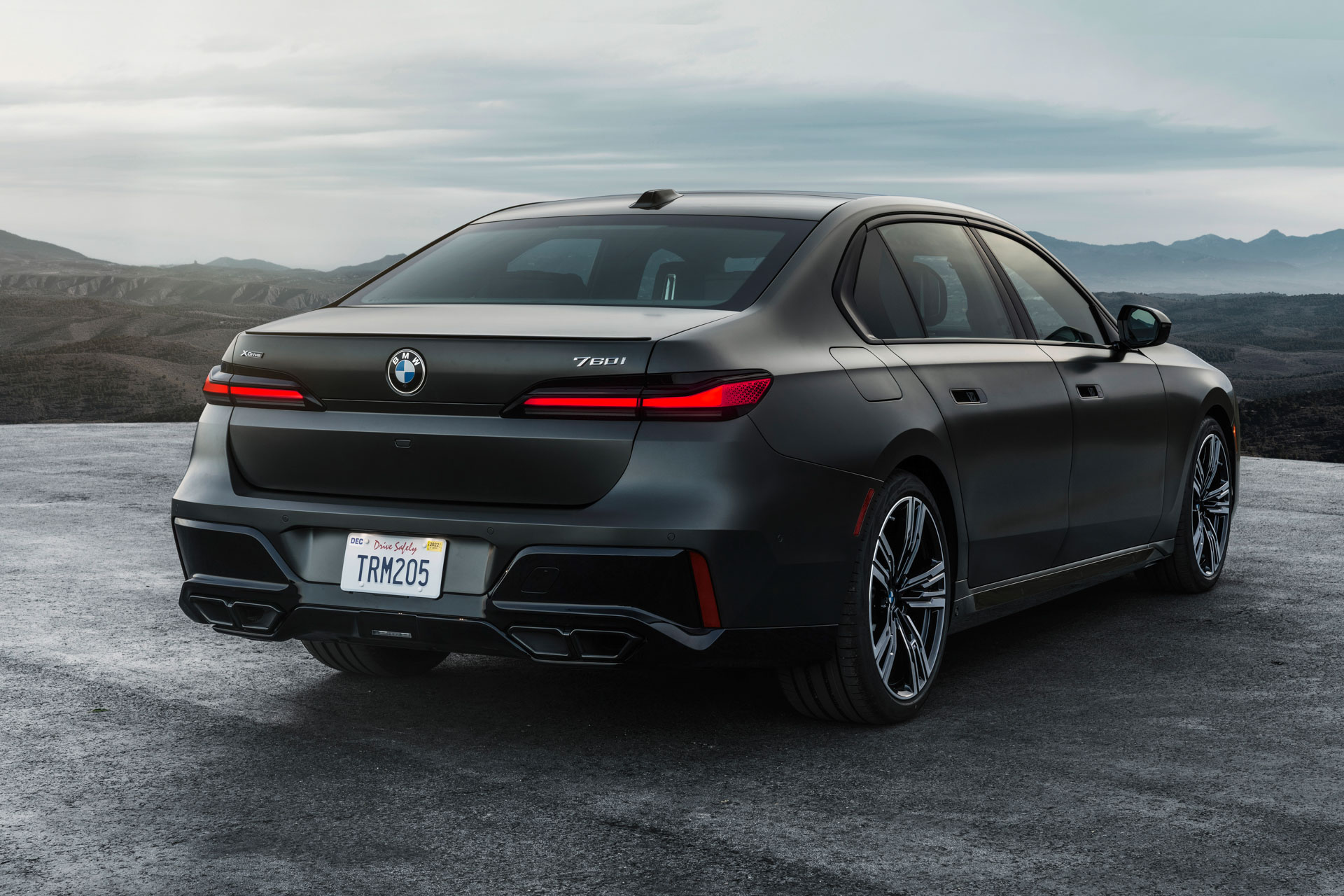 BMW 760i flagship saloon rear three-quarter, a typical premium car finance candidate over £100,000