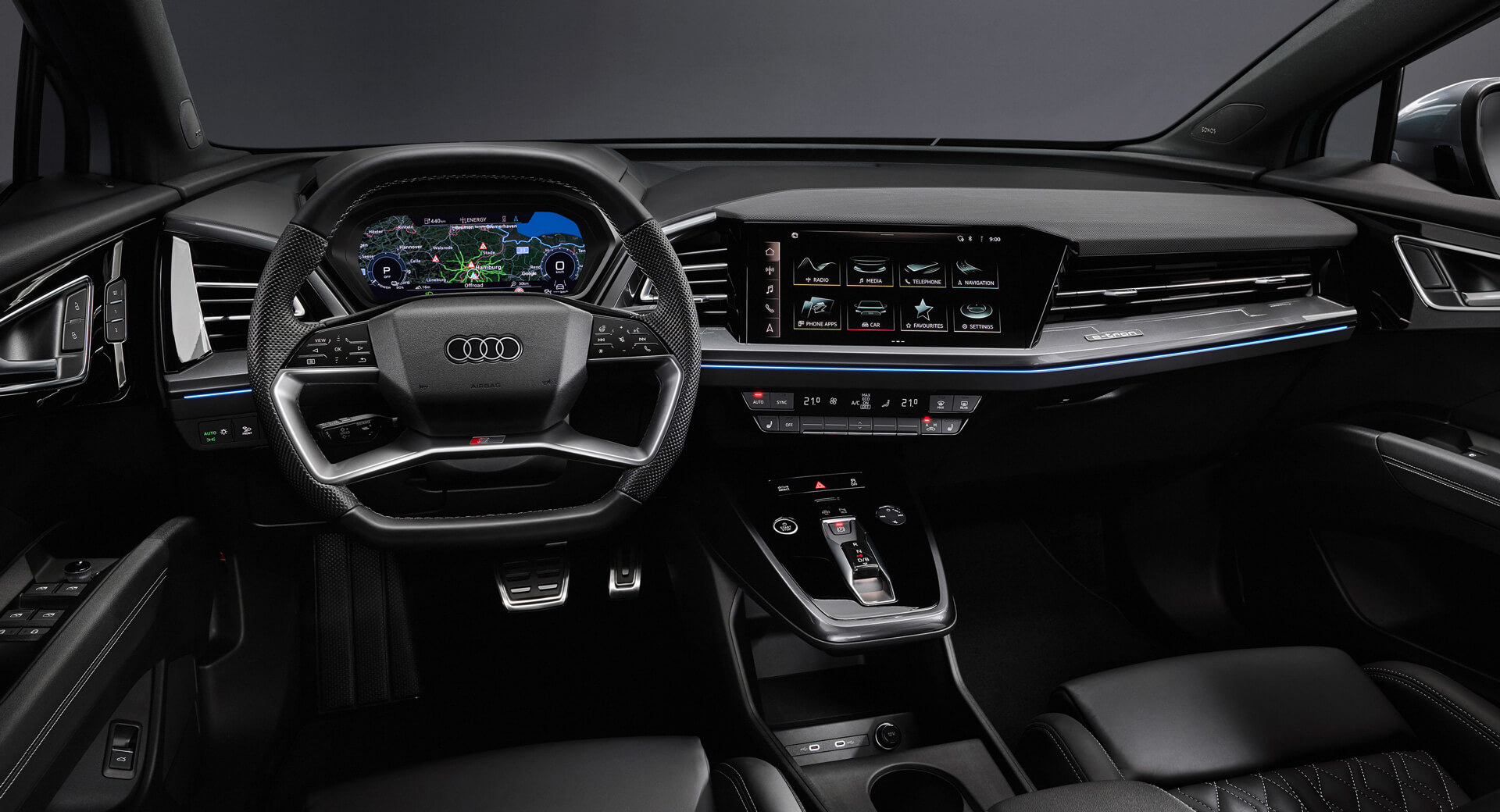 Audi Q4 e-tron used dashboard and infotainment screen
