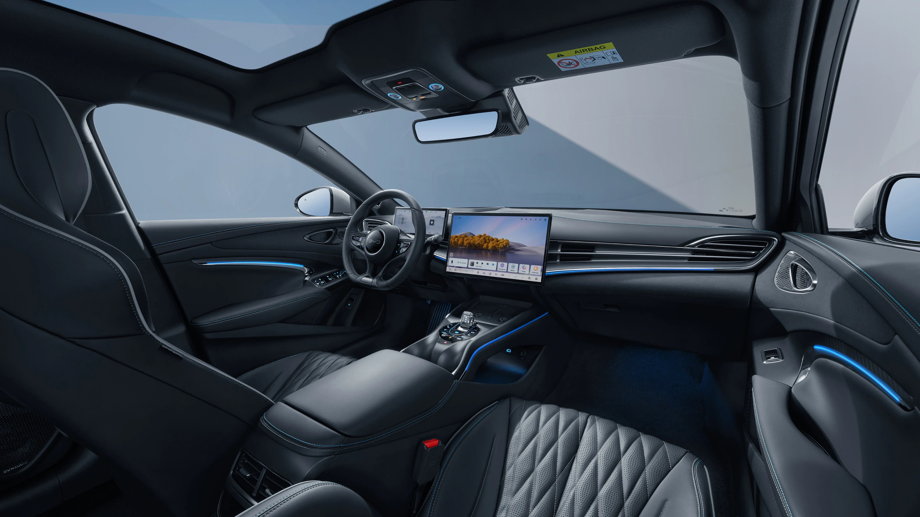BYD Seal 2026 interior with rotating central touchscreen