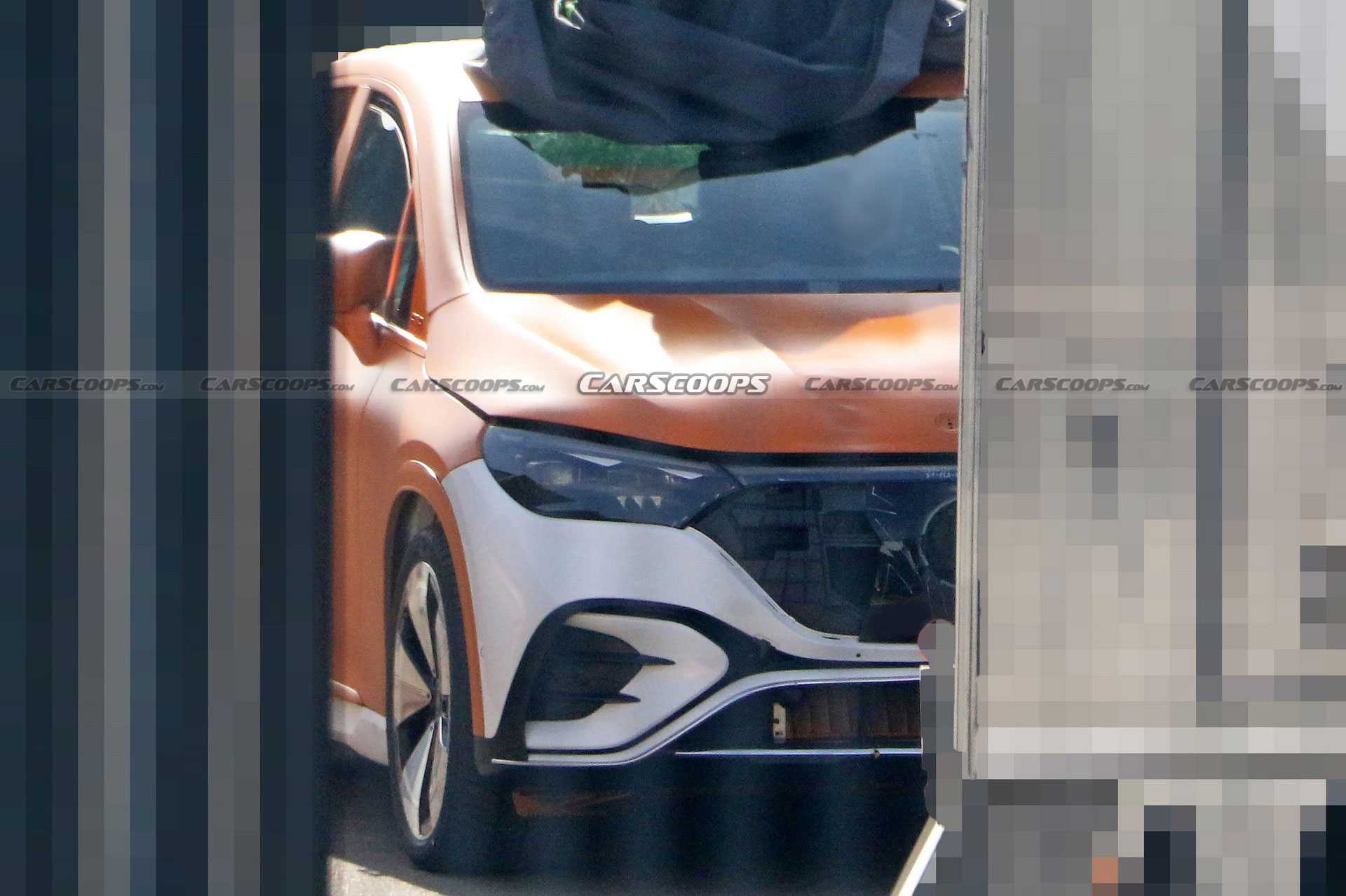 Mercedes EQE SUV salary sacrifice trim choice, rear three-quarter press photo