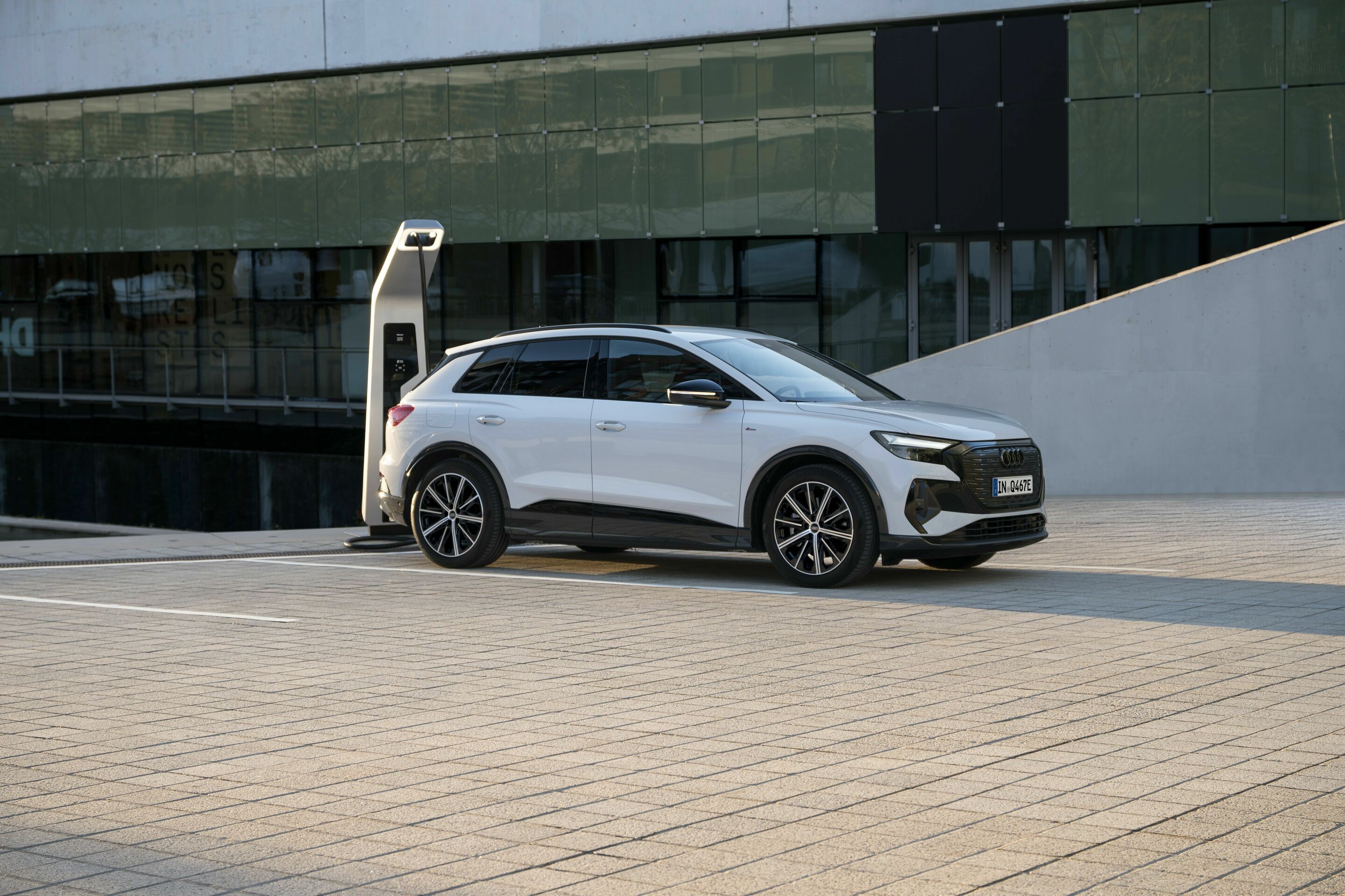 Audi Q4 e-tron salary sacrifice EV charging at a public charge point