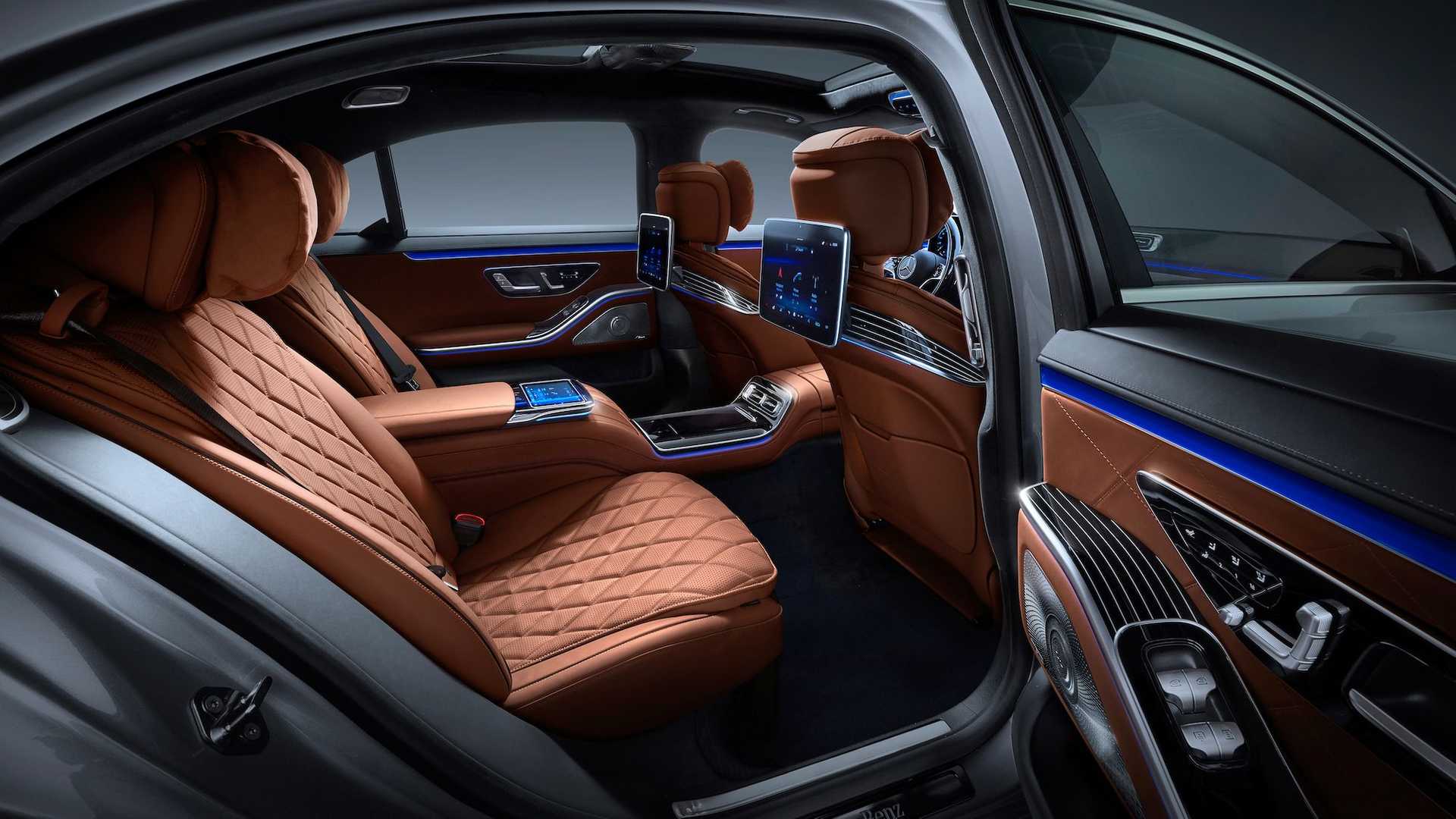 Mercedes S-Class W223 used rear seats in brown leather