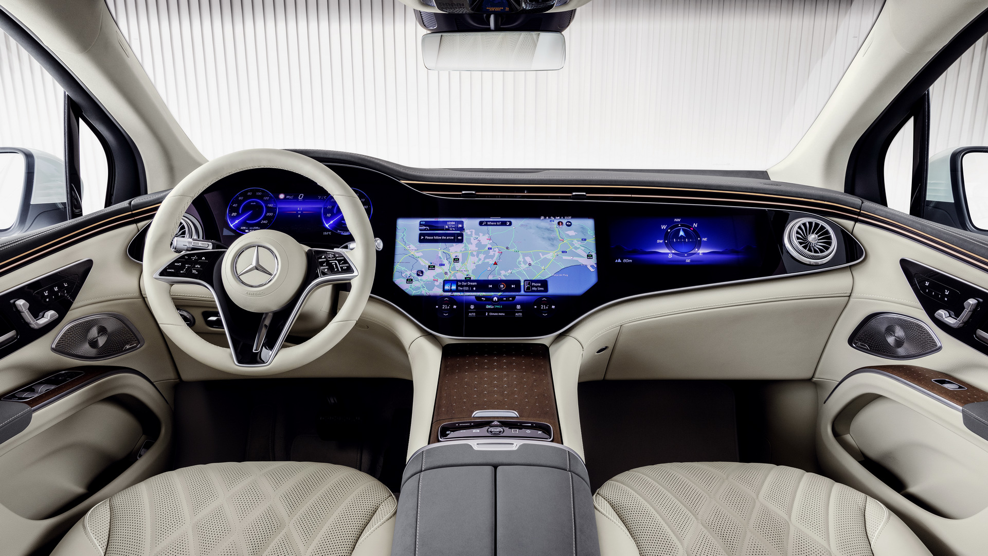 Mercedes EQS SUV dashboard and MBUX Hyperscreen interior a salary sacrifice driver gets