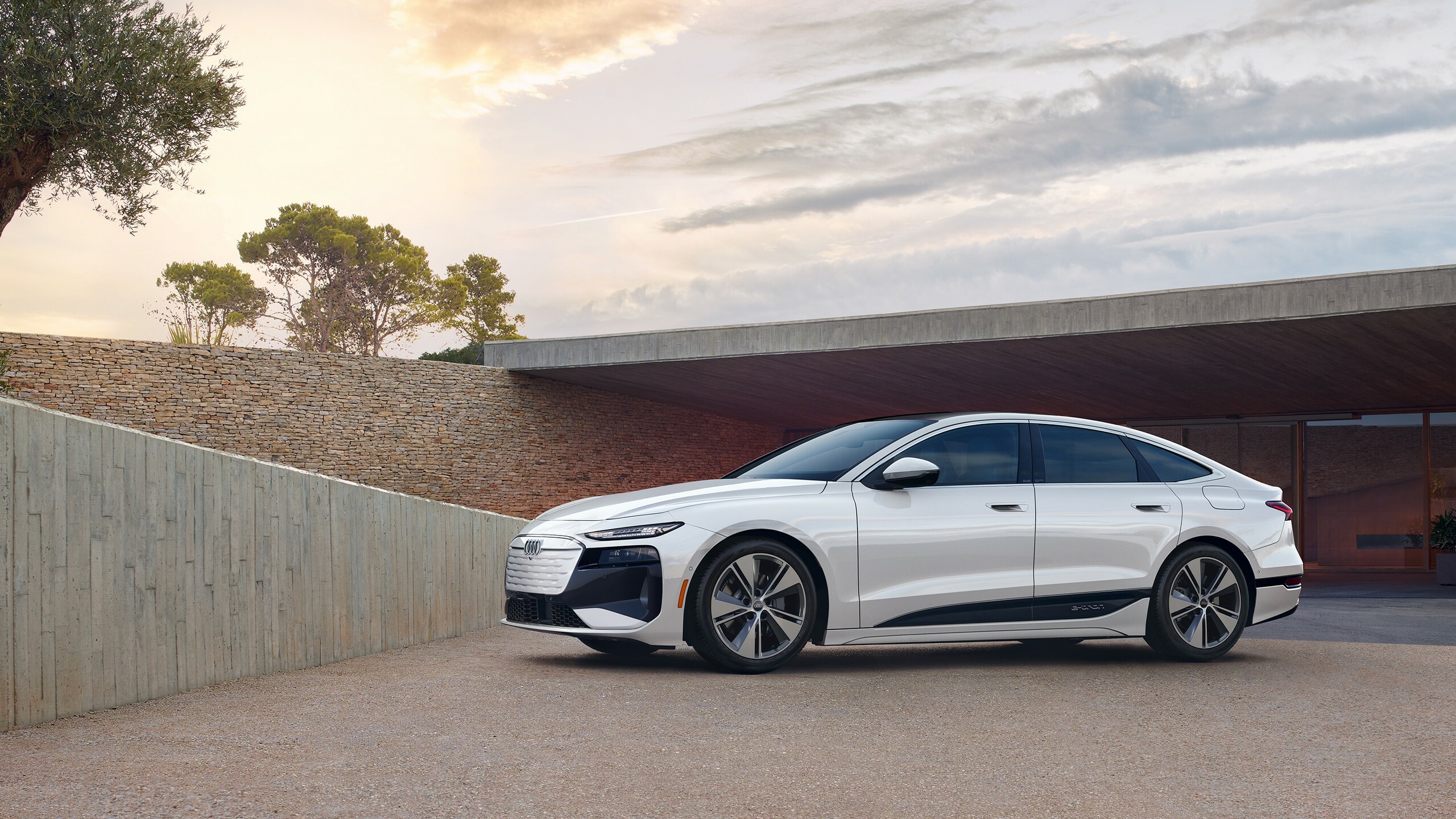 Audi A6 e-tron rear three-quarter, a premium salary sacrifice EV whose benefit-in-kind cost rises over the lease term