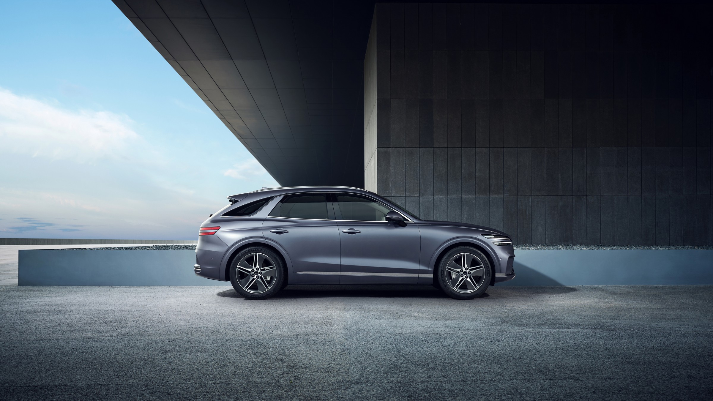 Genesis Electrified GV70 side profile, a left-field premium EV salary sacrifice pick