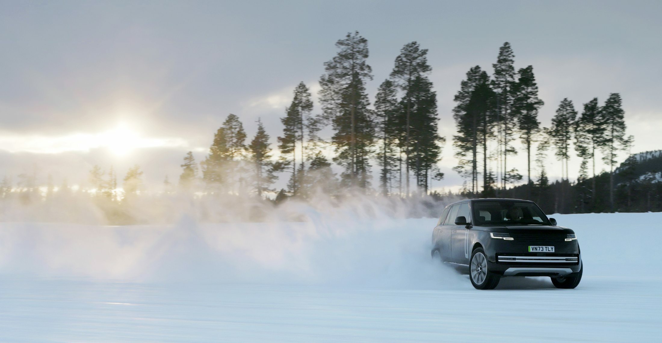 Range Rover Electric prototype during winter development testing