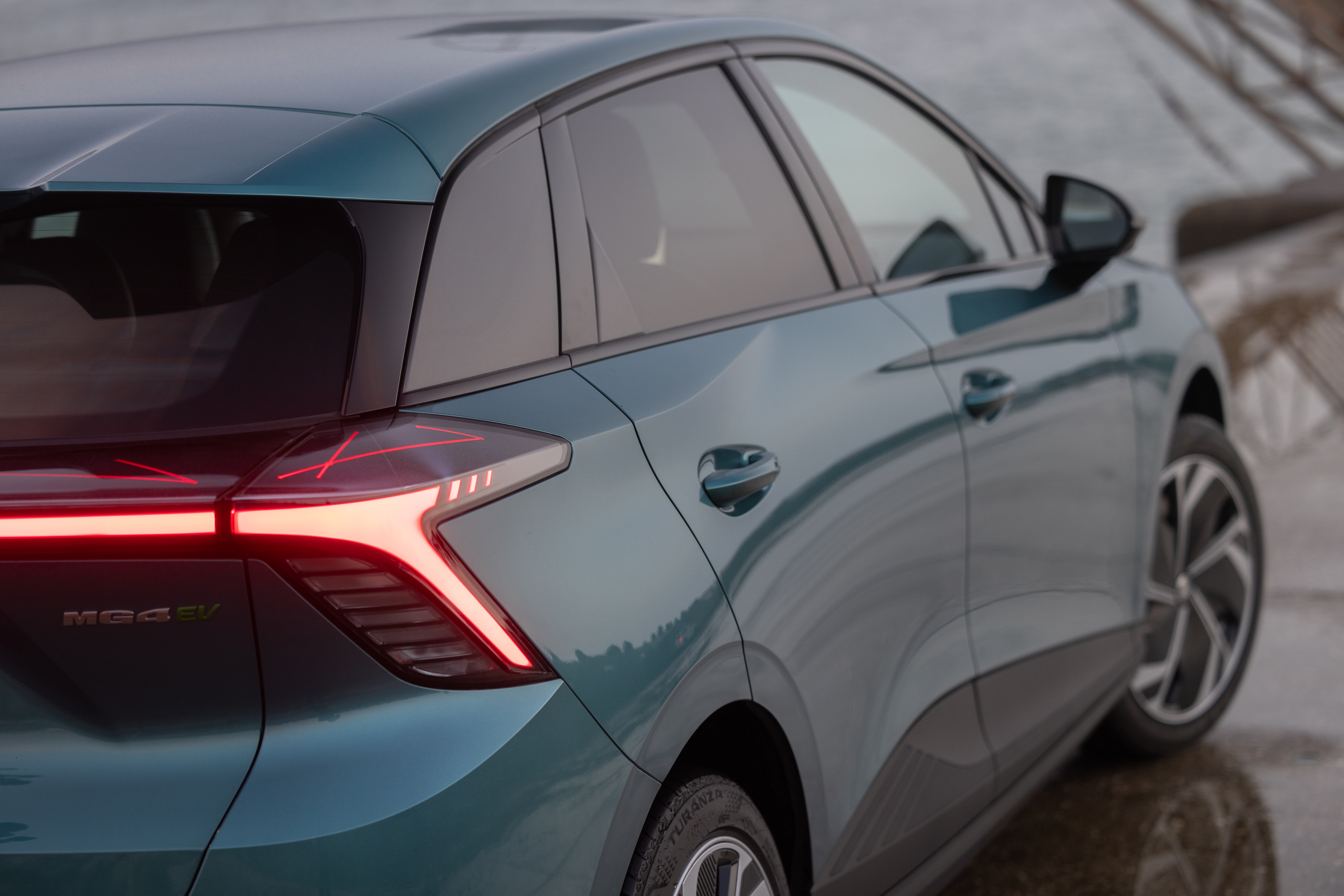 2026 MG4 EV rear three-quarter profile, Motability electric hatchback