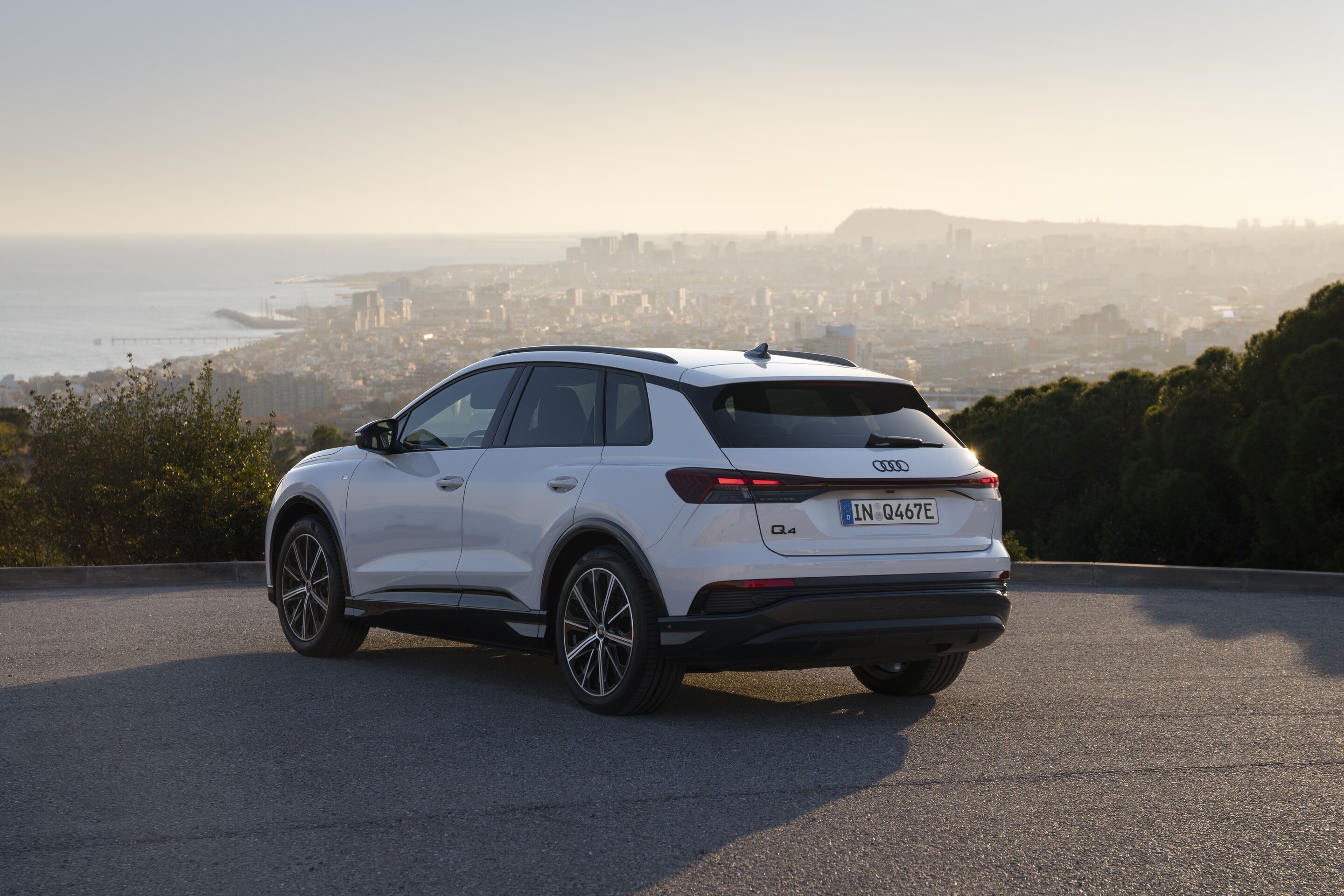 Audi Q4 e-tron rear three-quarter view