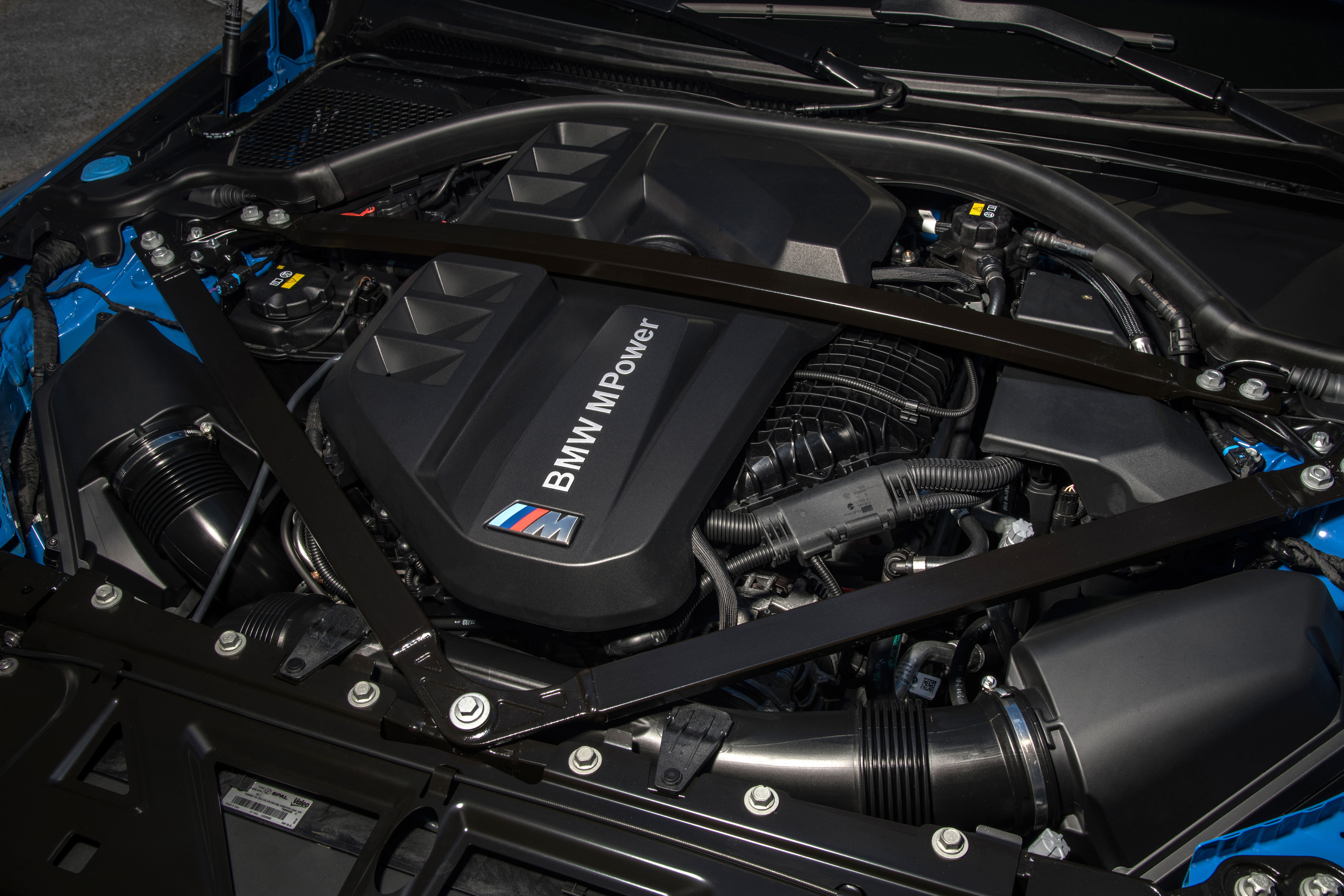BMW M4 G82 S58 twin-turbo straight-six engine bay