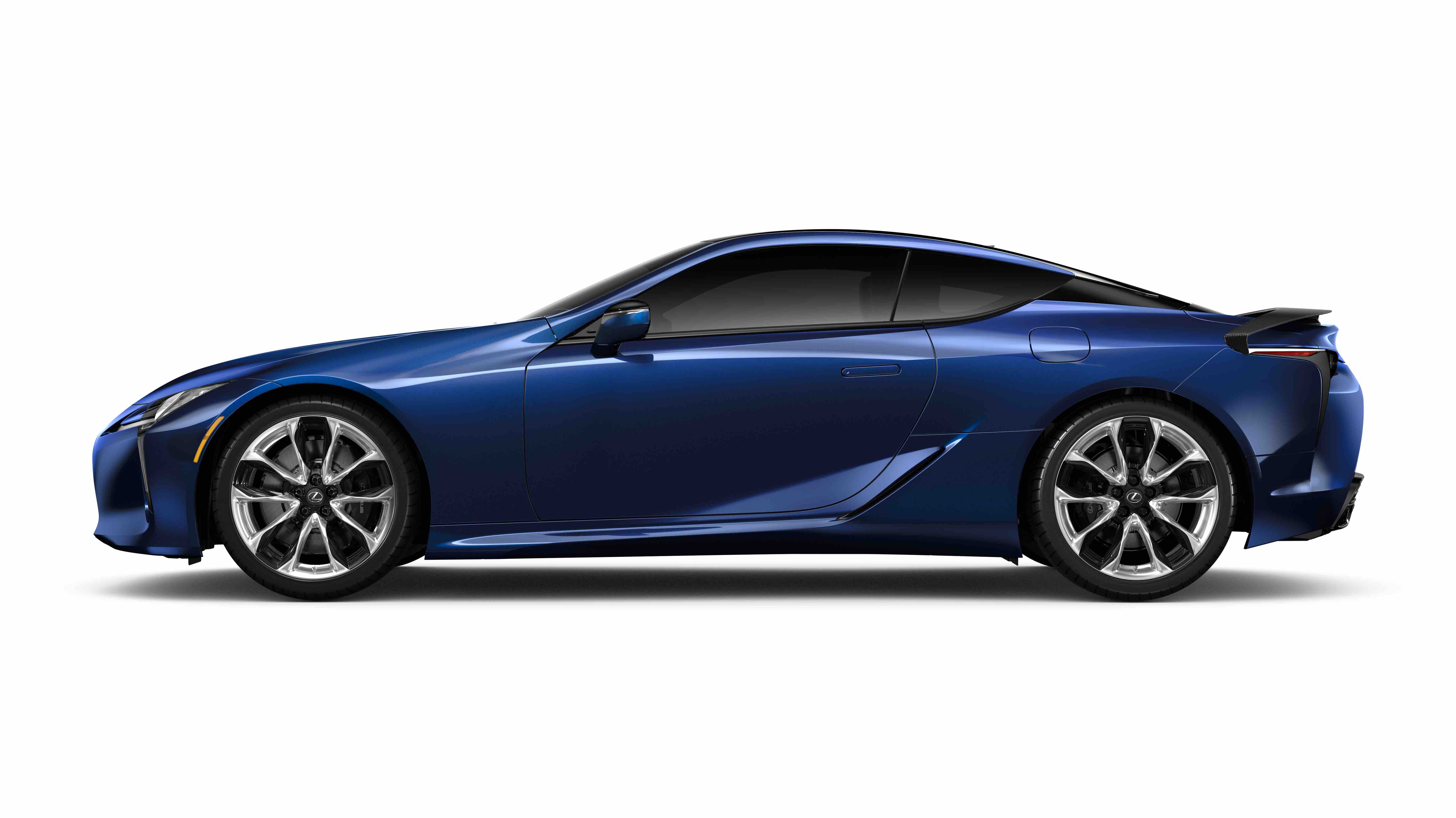 Lexus LC 500 coupe side profile in blue
