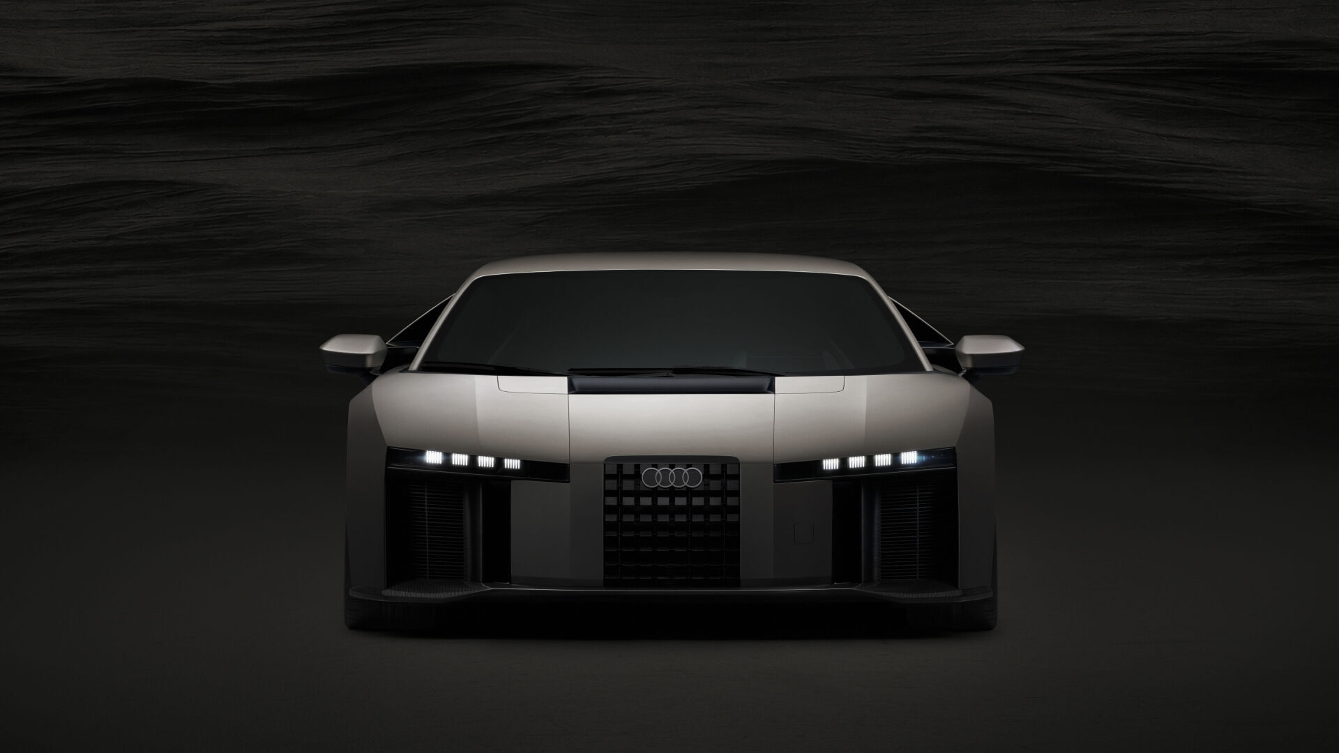 Audi Nuvolari front studio view showing the new Audi performance design language