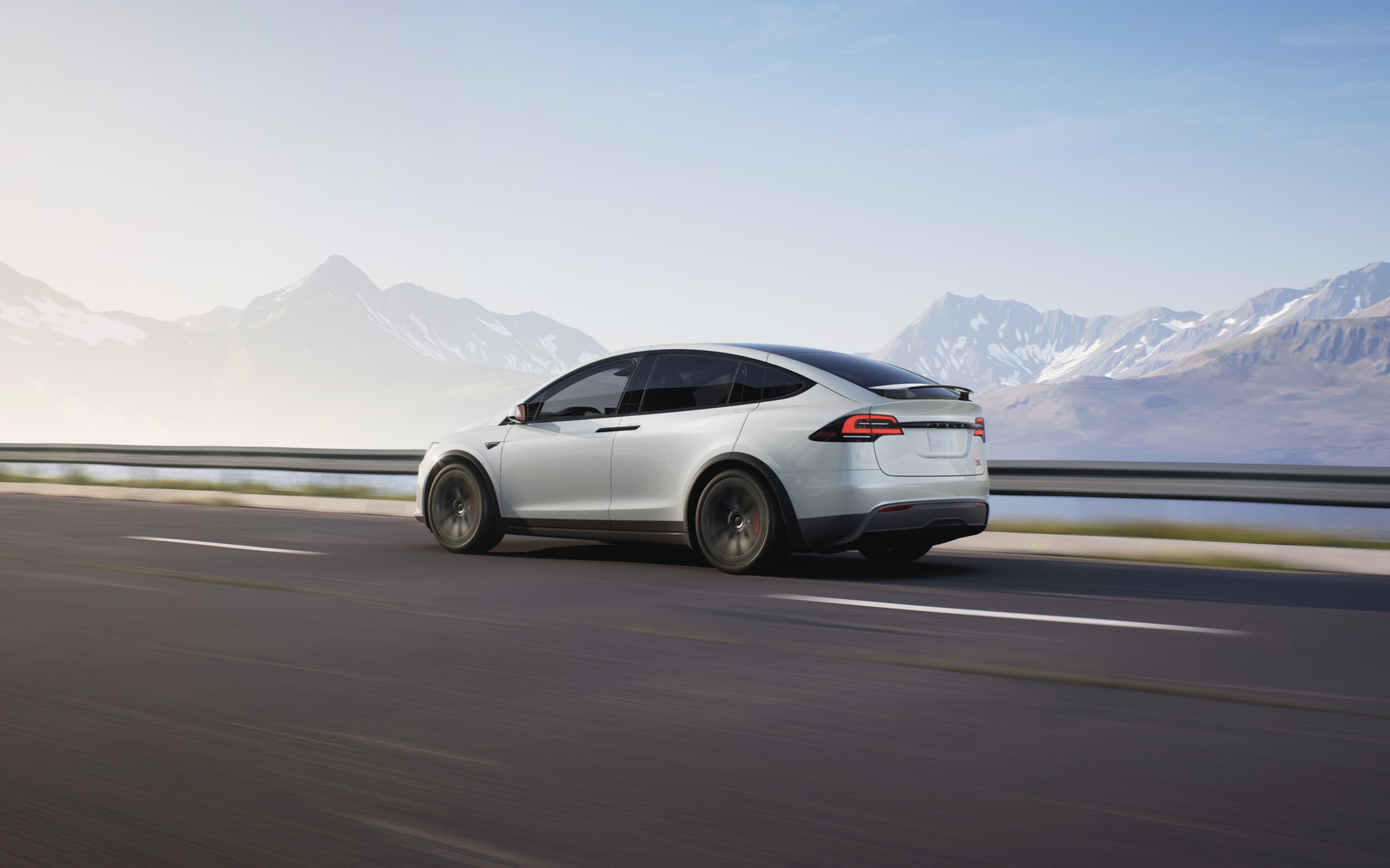 Tesla Model X rear three-quarter view, the EV at the centre of the salary sacrifice payroll question