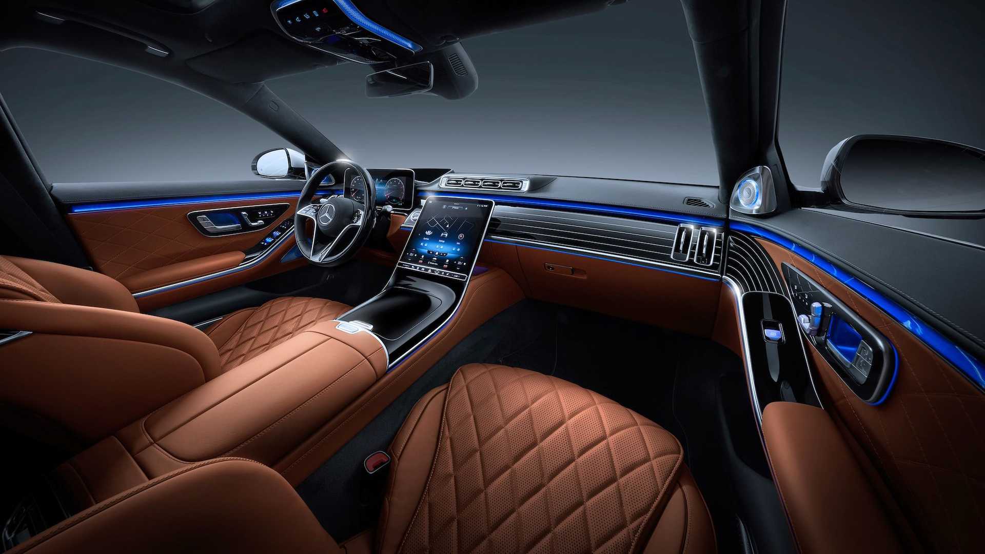 Mercedes S-Class W223 used interior with the 12.8-inch MBUX OLED screen