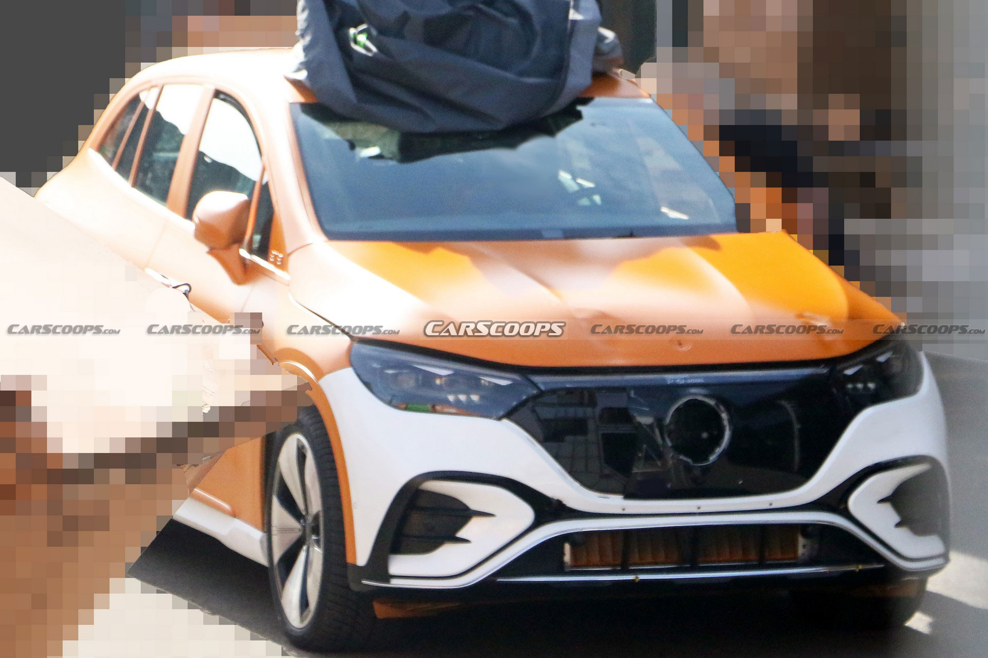 Mercedes EQE SUV salary sacrifice candidate, exterior three-quarter press photo