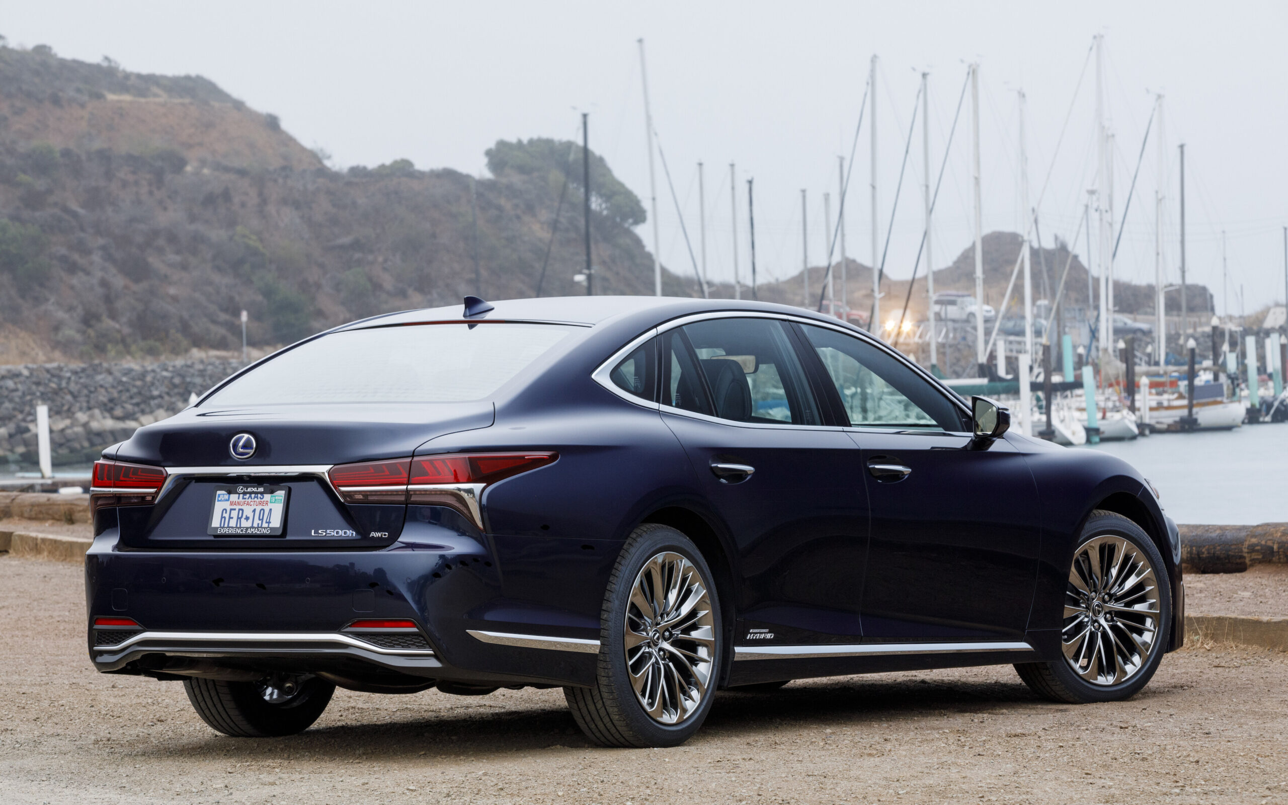 Lexus LS 500h used front three-quarter view of the XF50 full-size hybrid saloon