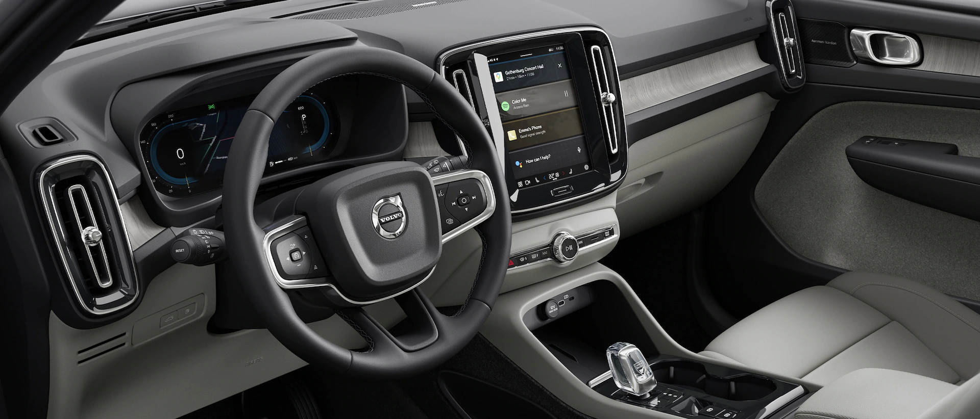 Volvo XC40 Recharge dashboard detail, Selekt approved used reassurance