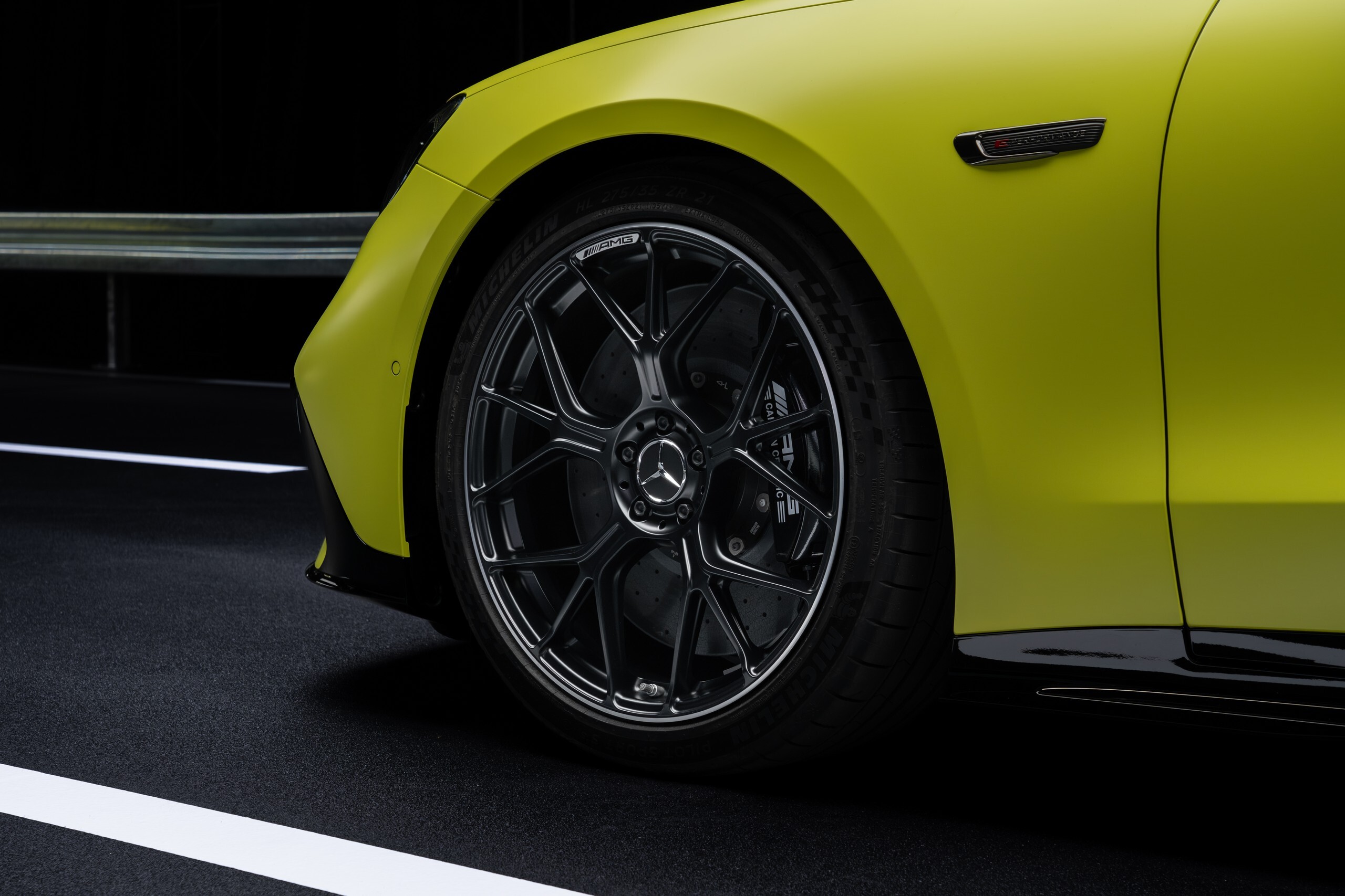 Close-up of a Mercedes-AMG wheel and brake, used to illustrate the detail behind a personal APR quote on premium car finance