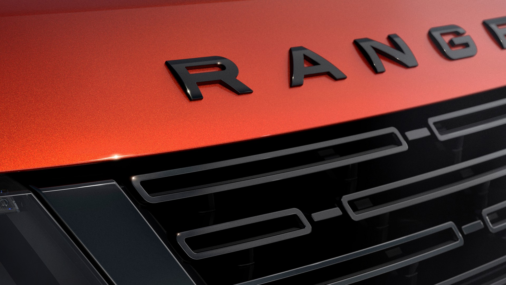 Range Rover bonnet and grille panel, a painted aluminium surface an approved repairer must colour-match exactly