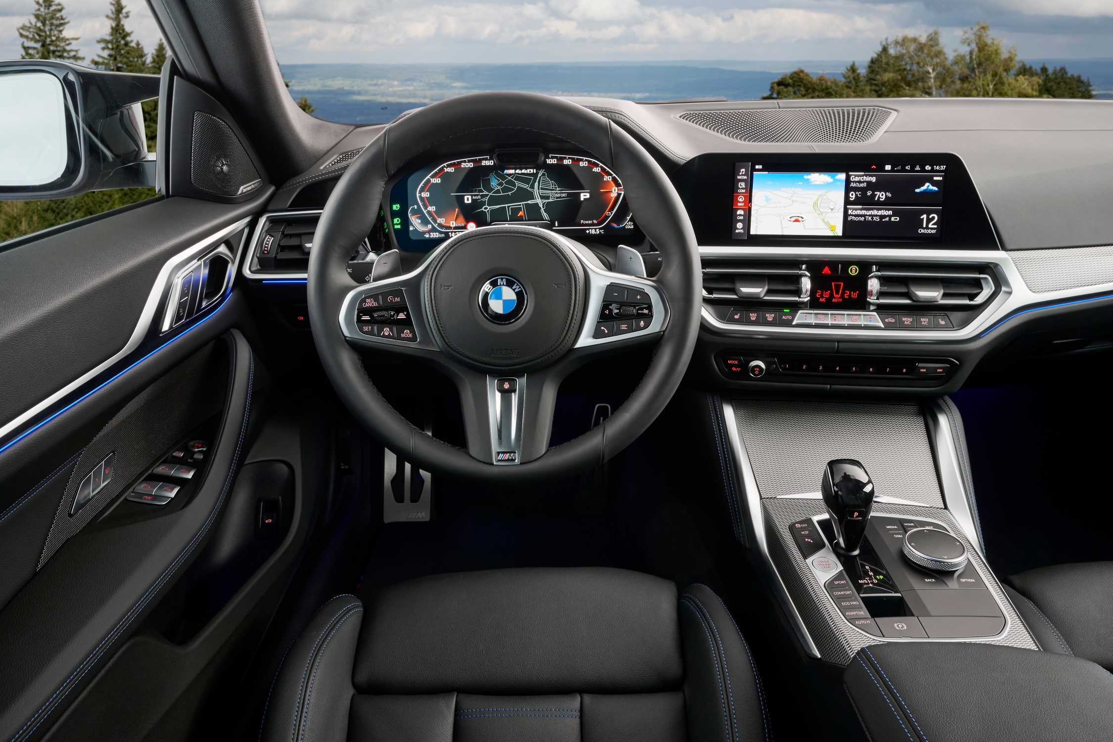 BMW 4 Series G22 used interior showing the iDrive display and digital dial pack to check on a viewing