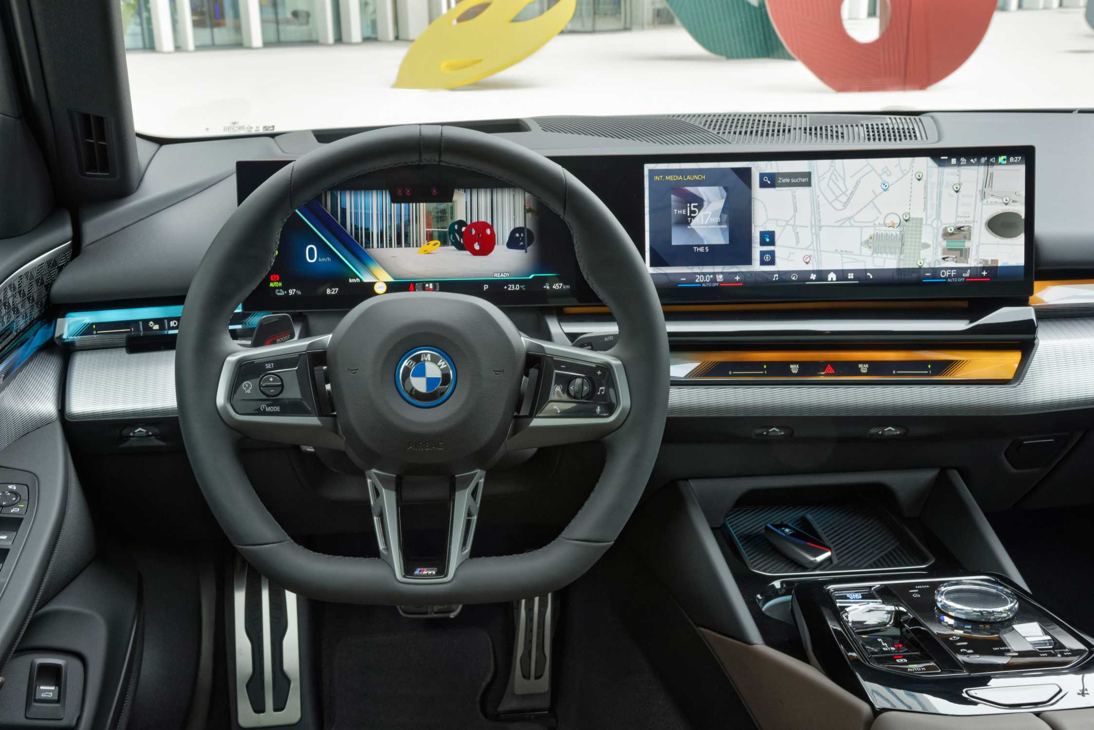 BMW i5 interior with iDrive display, salary sacrifice executive EV