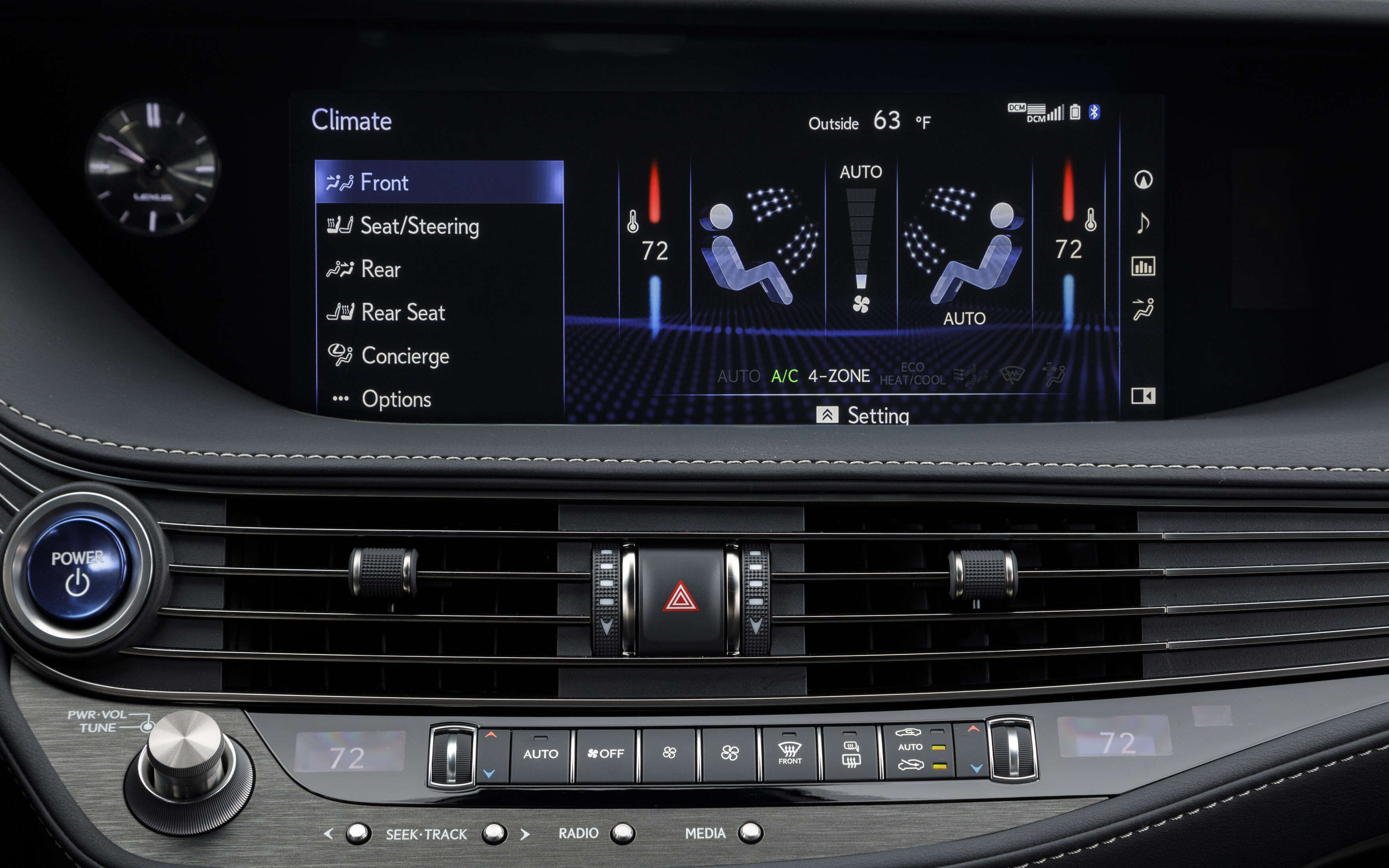 Lexus LS 500h infotainment climate screen, a known used-buyer usability quirk