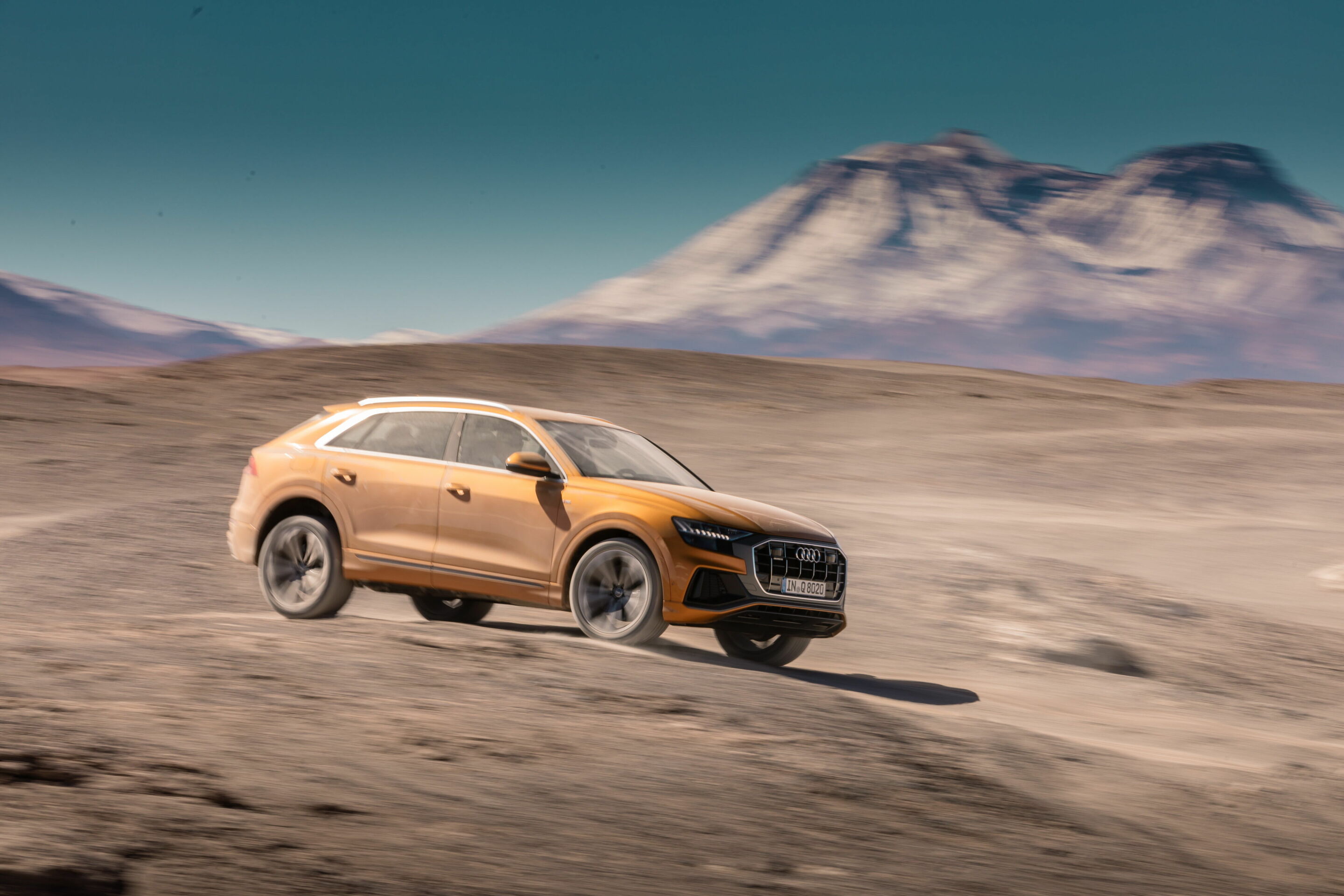 Audi Q8 quattro all-wheel drive on a mountain road
