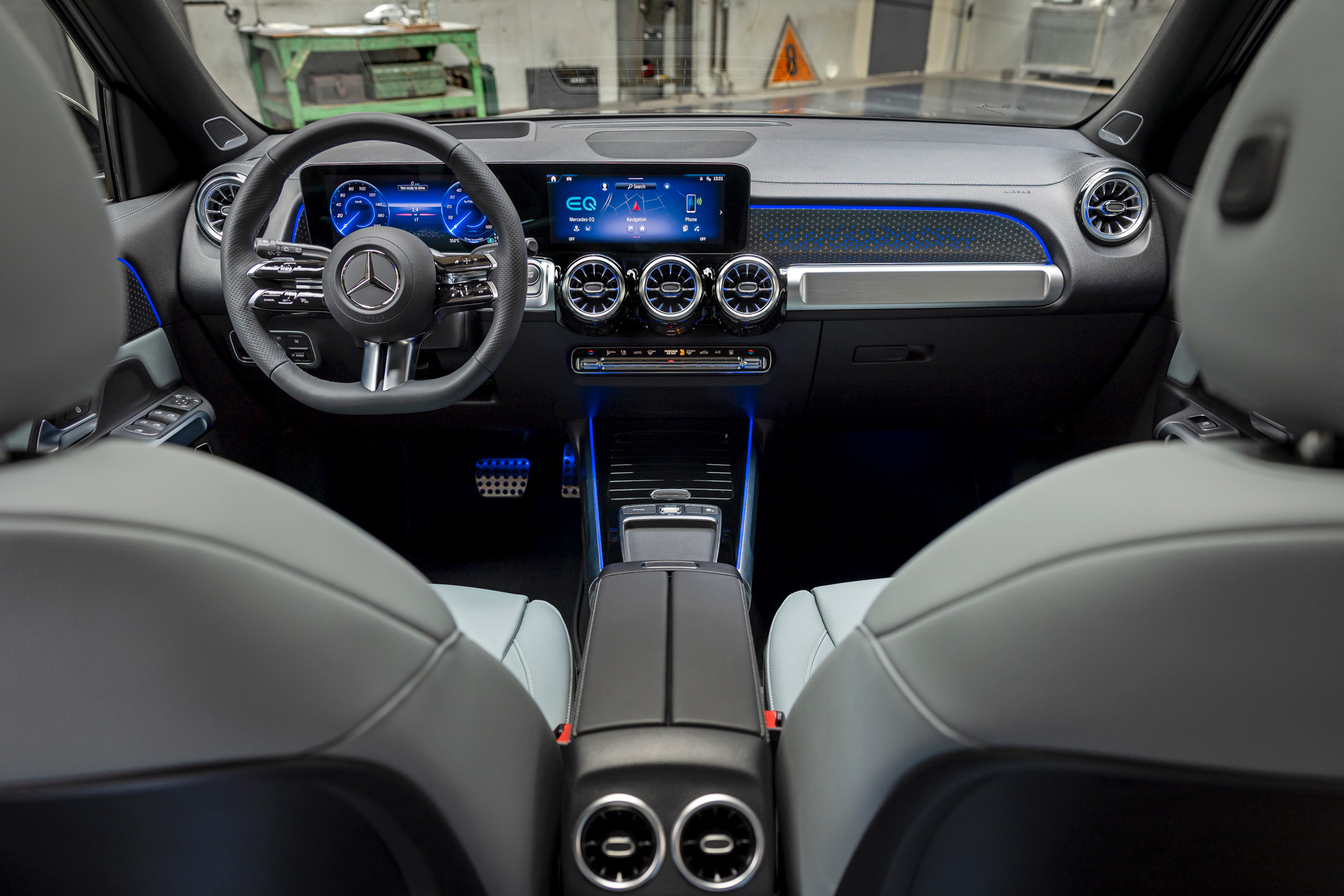 Mercedes EQB salary sacrifice full dashboard with EQ infotainment