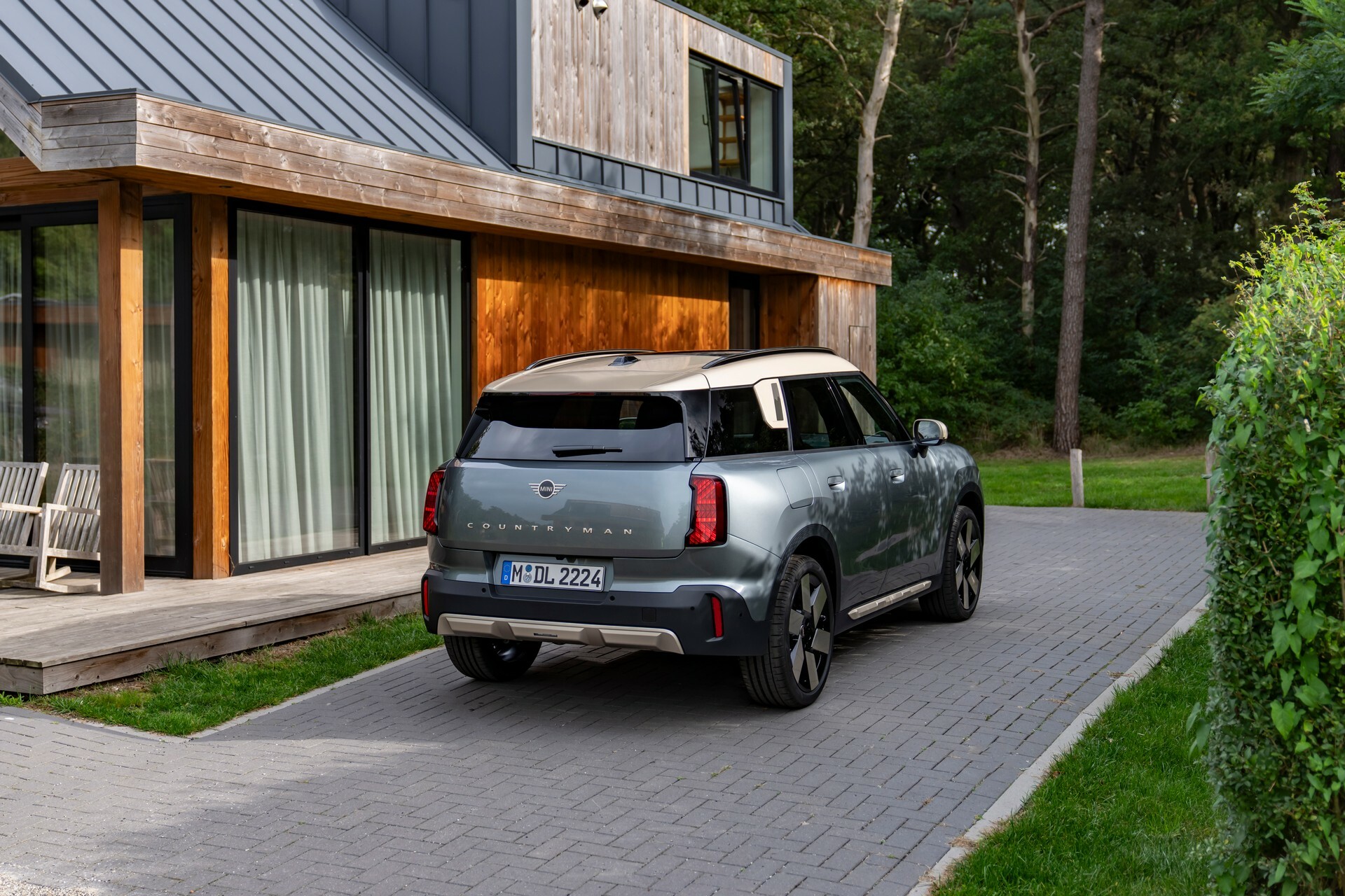 Mini Countryman C rear three-quarter view, the petrol model in our 2026 finance comparison