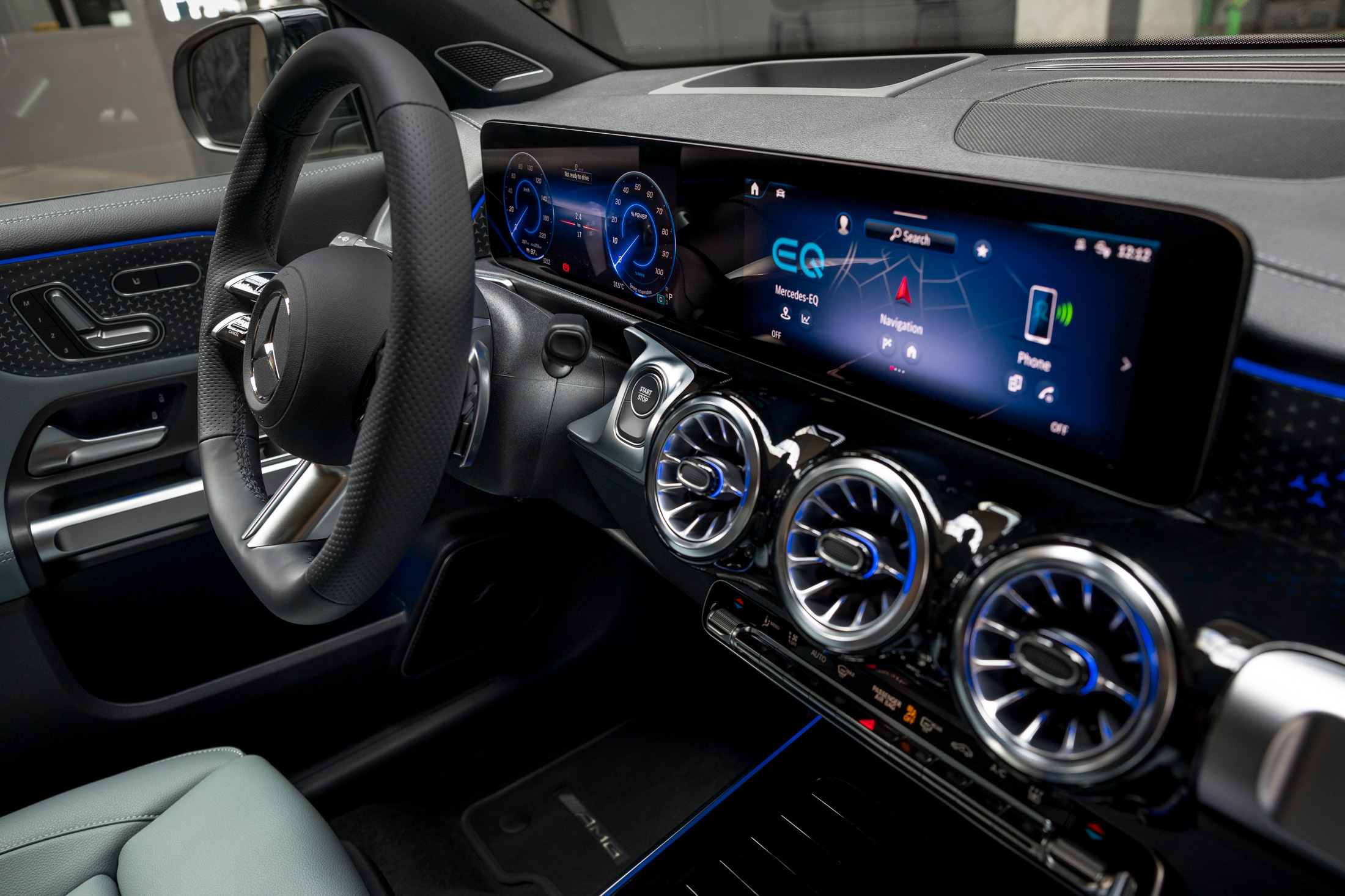 Mercedes EQB salary sacrifice cabin showing MBUX twin screens