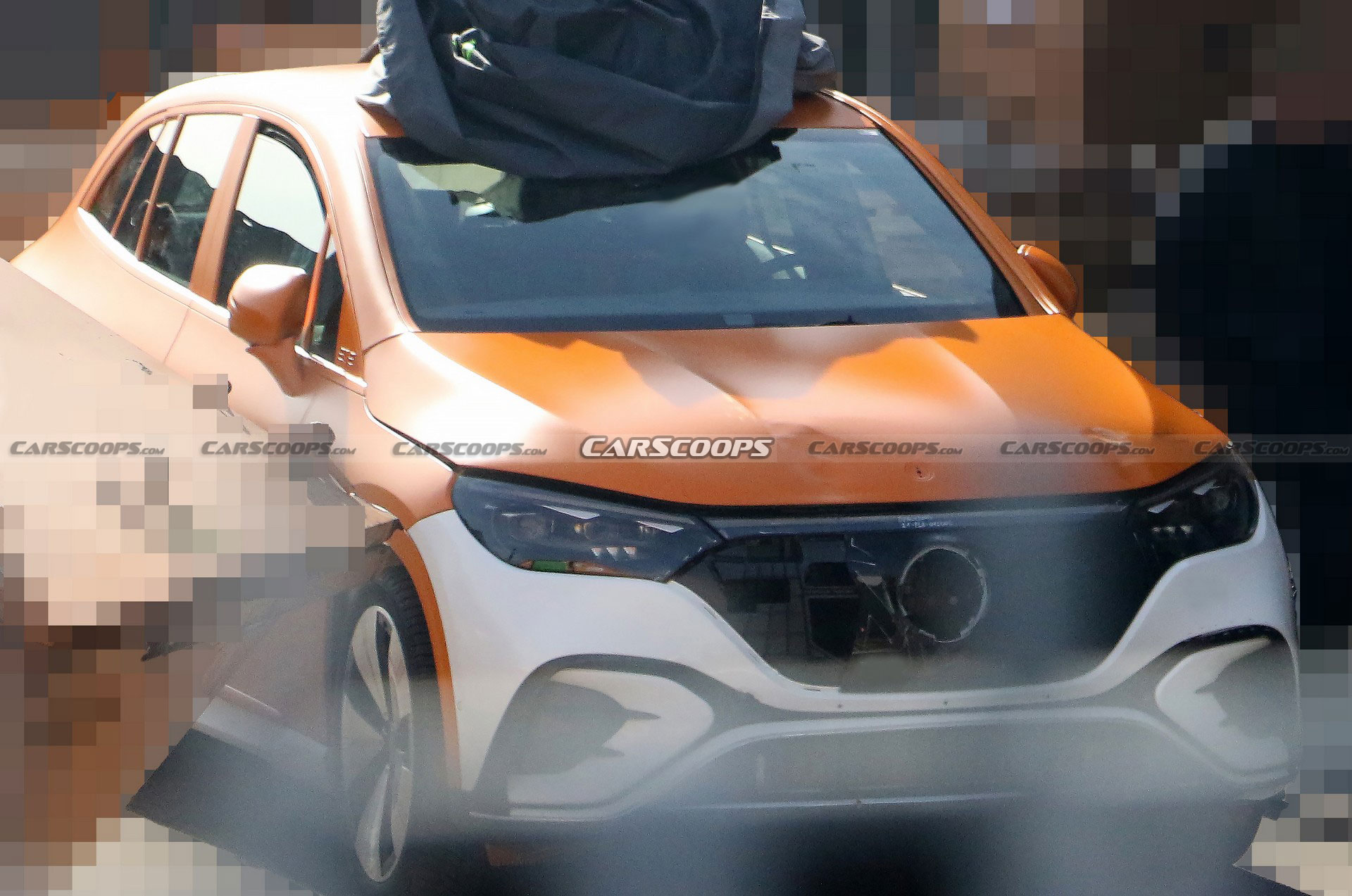 Mercedes EQE SUV salary sacrifice, front-quarter press photo showing the EQE SUV stance