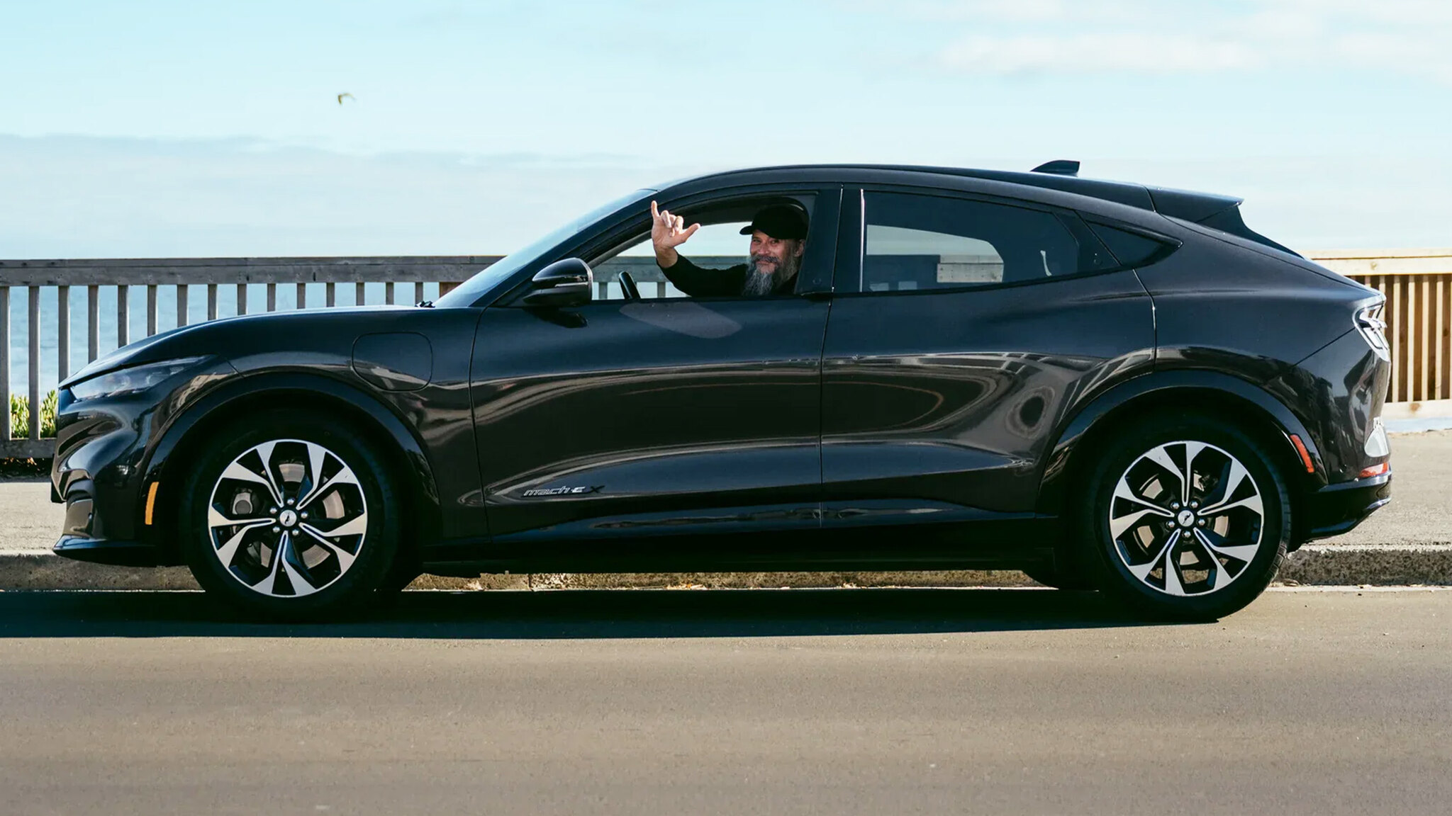 Ford Mustang Mach-E salary sacrifice, electric SUV side profile