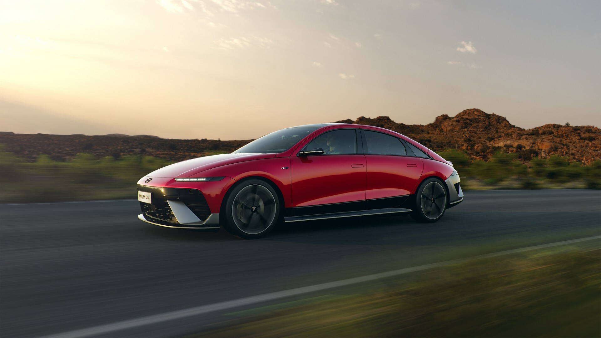 Hyundai Ioniq 6 electric saloon driving, used to compare lease vs salary sacrifice