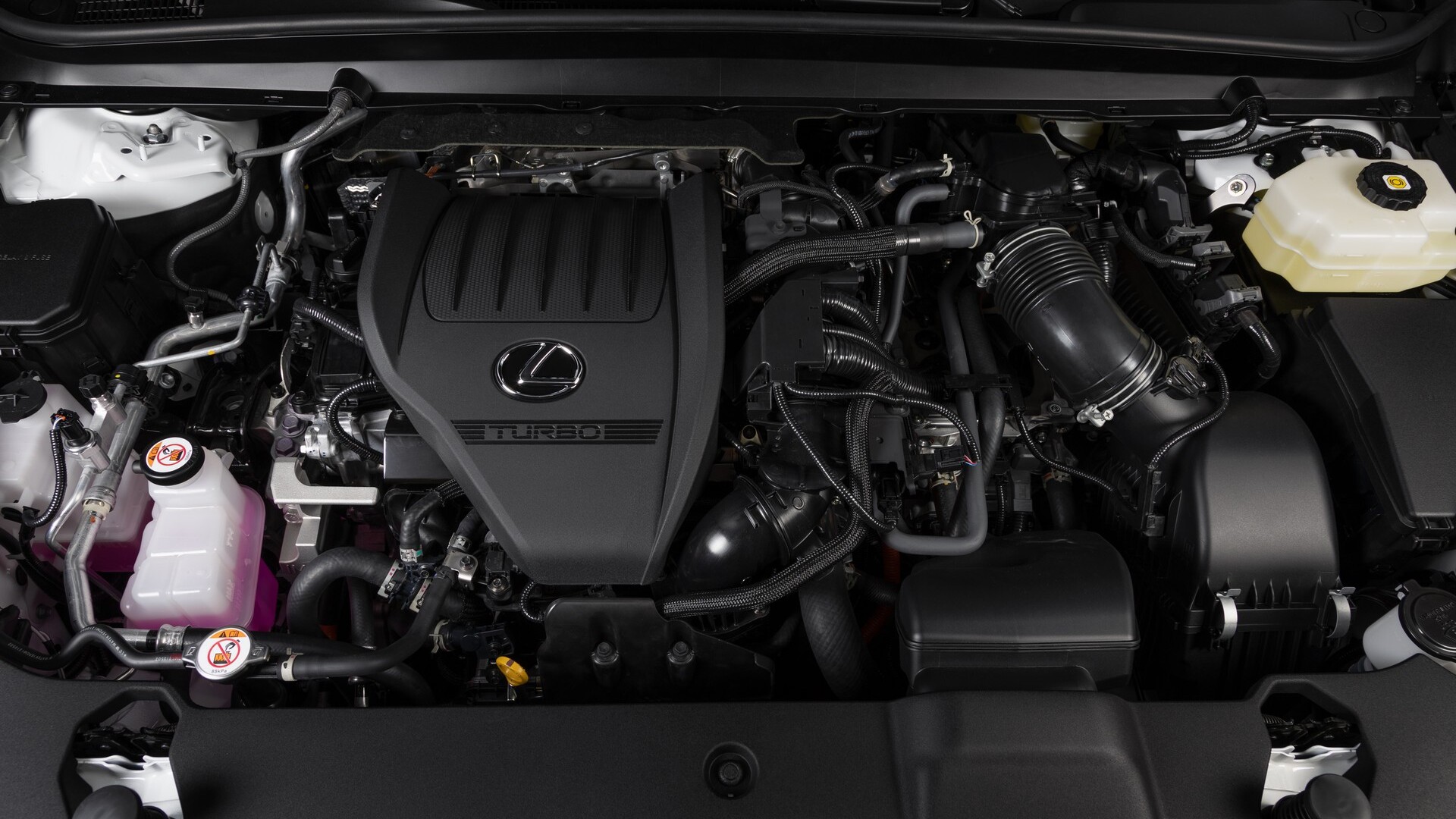 Lexus RX 350h turbocharged hybrid engine bay